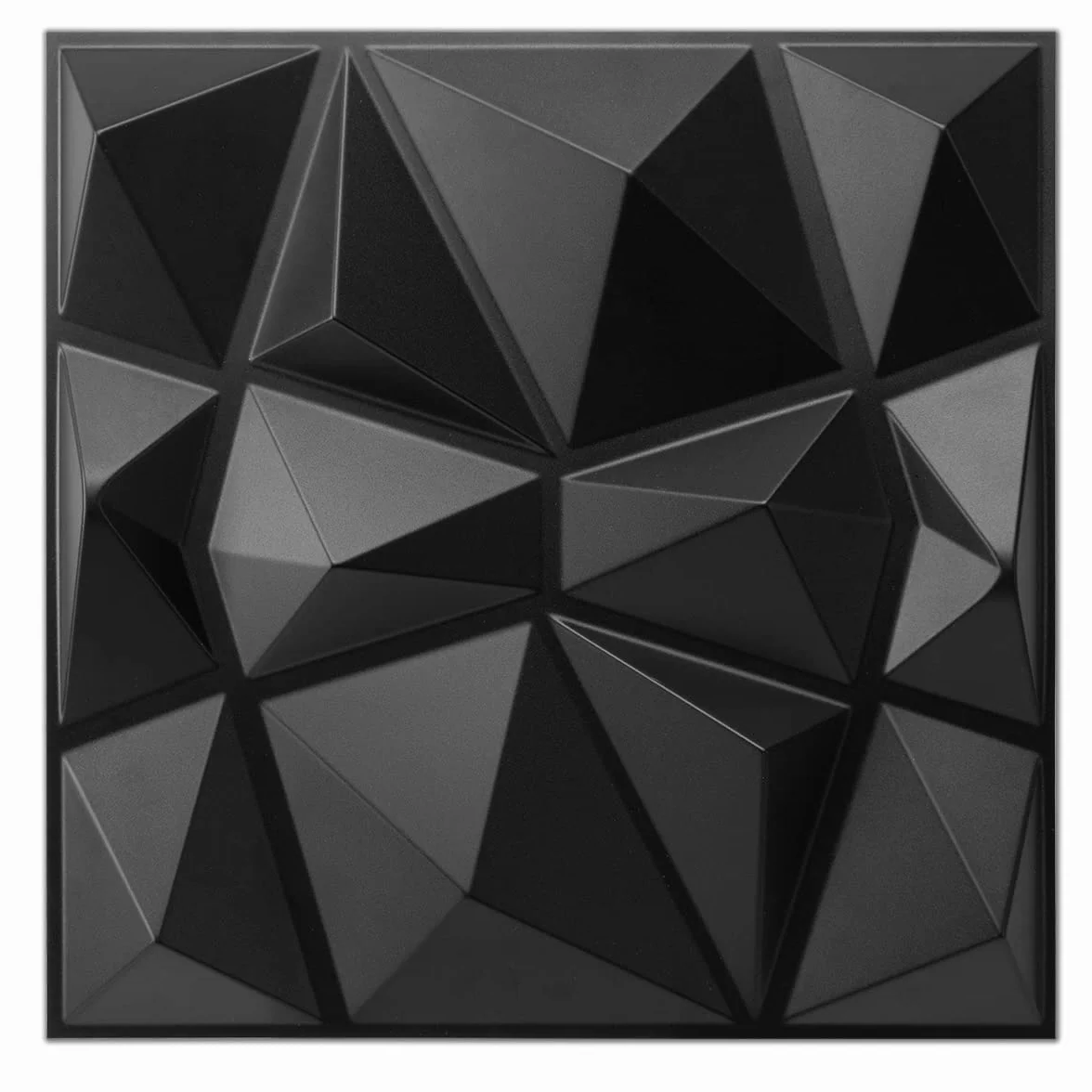 Art3d Dekoracyjne panele ścienne 3D w diamentowym designie, 30 x 30 cm, czarny matowy (33 szt.)