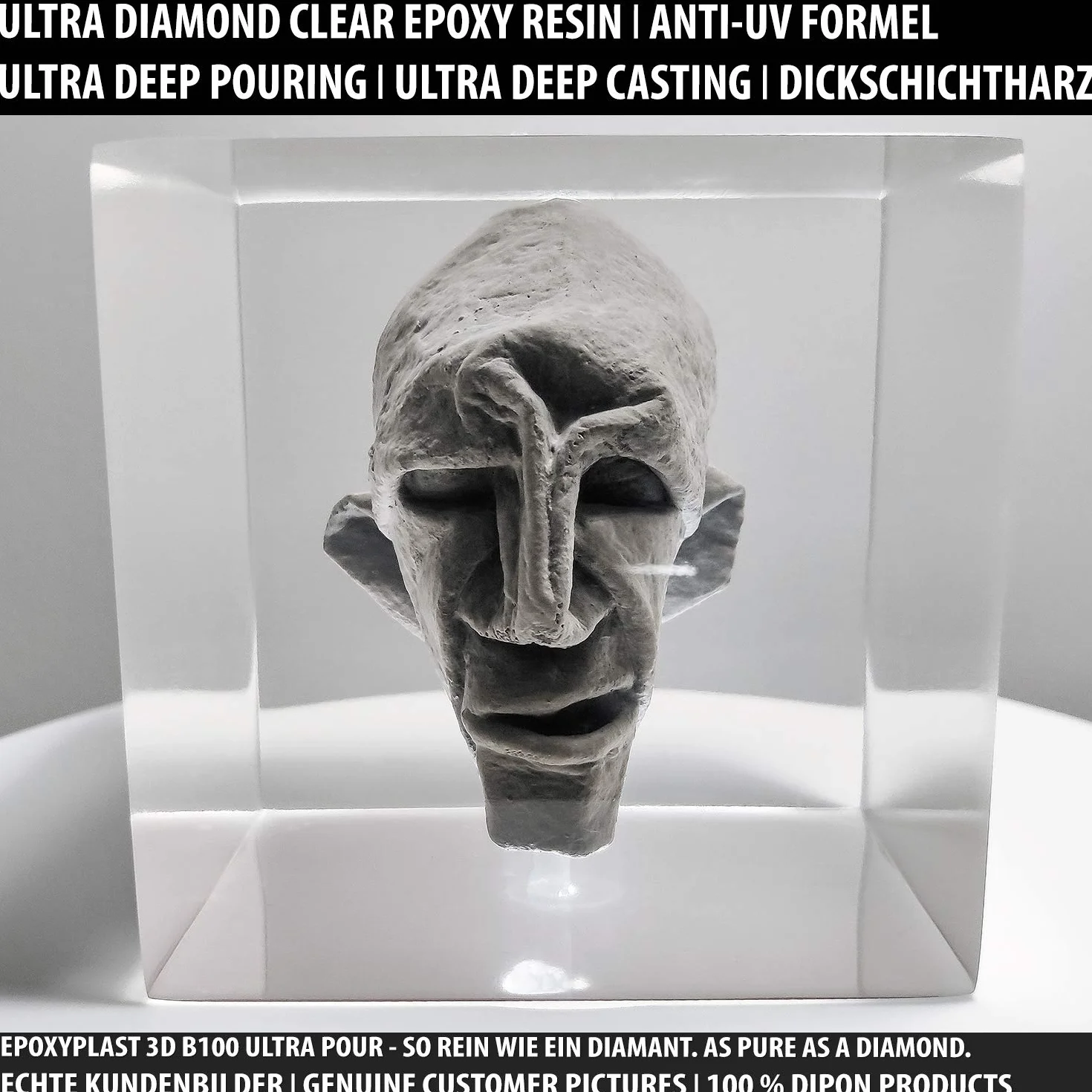 Żywica epoksydowa 6,0 kg, żywica epoksydowa 3D B100 Ultra POUR, wysokość odlewania do stołów rywertycznych, ultra diamentowa przezroczysta, maksymalna ochrona przed promieniowaniem UV, żywica