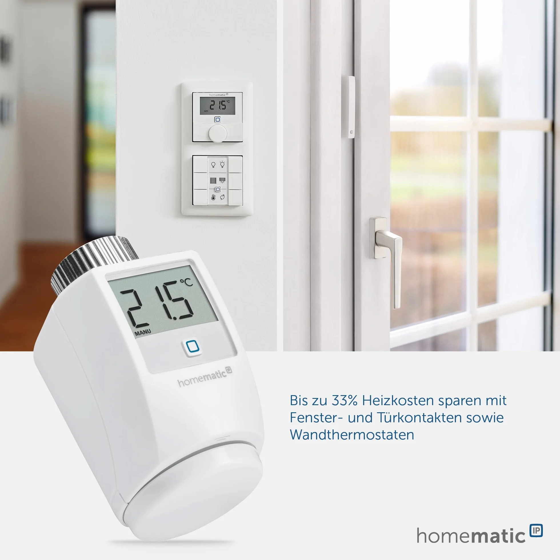 Homematic Ip Hmip-Etrv-2 Termostat, Biały, 9,7 x 5,8 x 7,1 cm