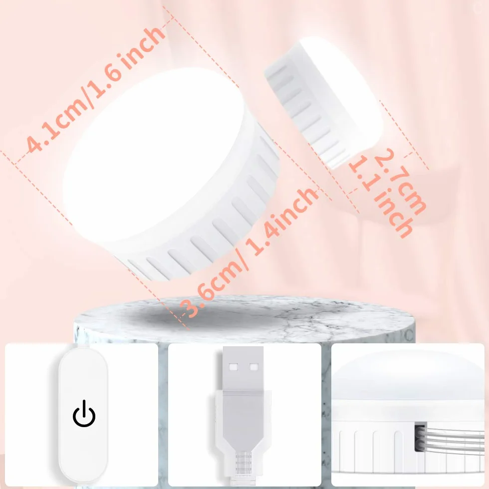 OUSFOT Lampa LED do lustra, styl Hollywood, oświetlenie do makijażu z przełącznikiem, 10 ściemnianych, regulowana długość, zimna biel, opakowanie wielokrotnego użytku (ciepła biel)