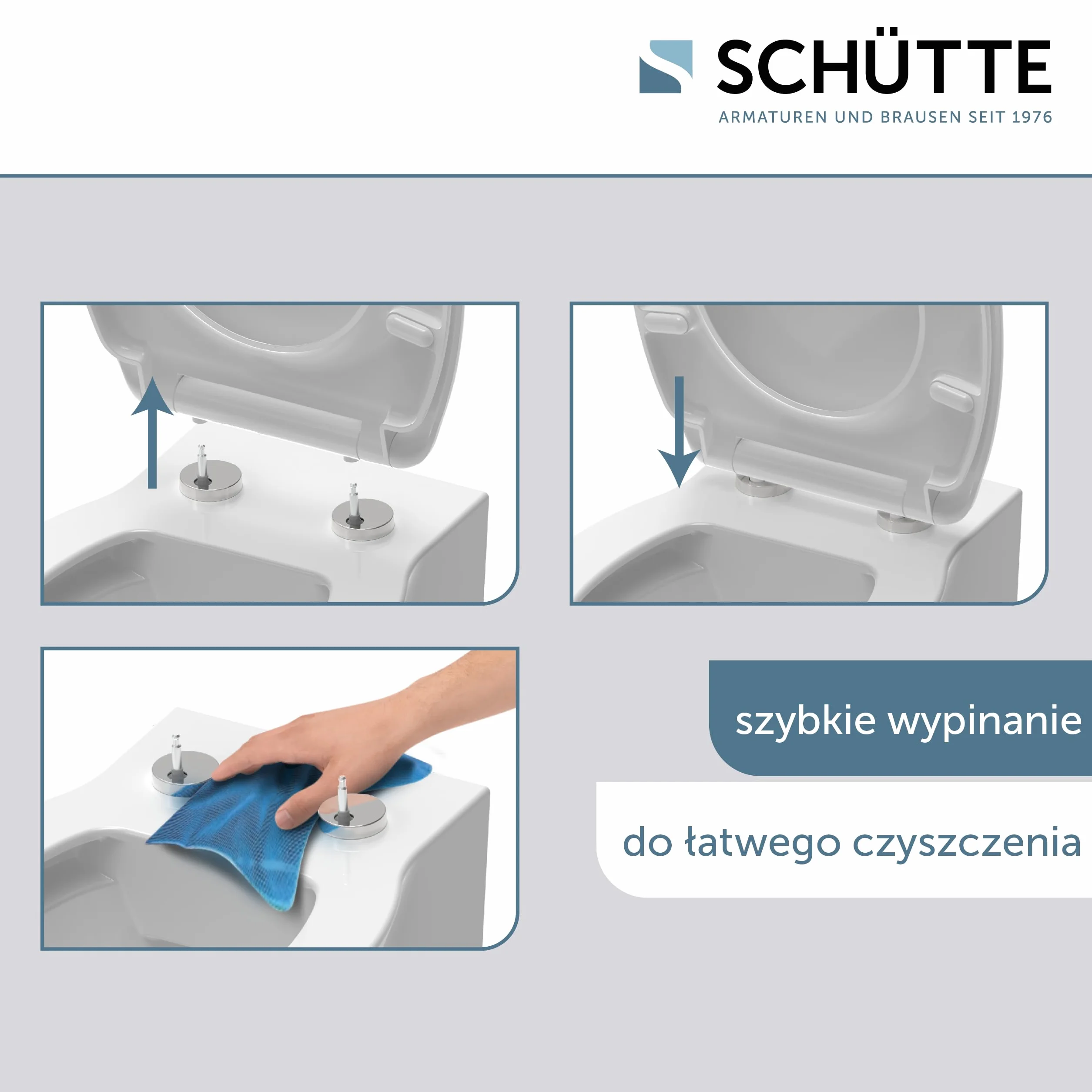 SCHÜTTE 82700 deska sedesowa Duroplast SLIM WHITE, deska sedesowa wolnoopadająca i szybkim zapięciem do łatwego czyszczenia, wyjątkowo płaski kształt, maksymalne obciążenie 150 kg, biała
