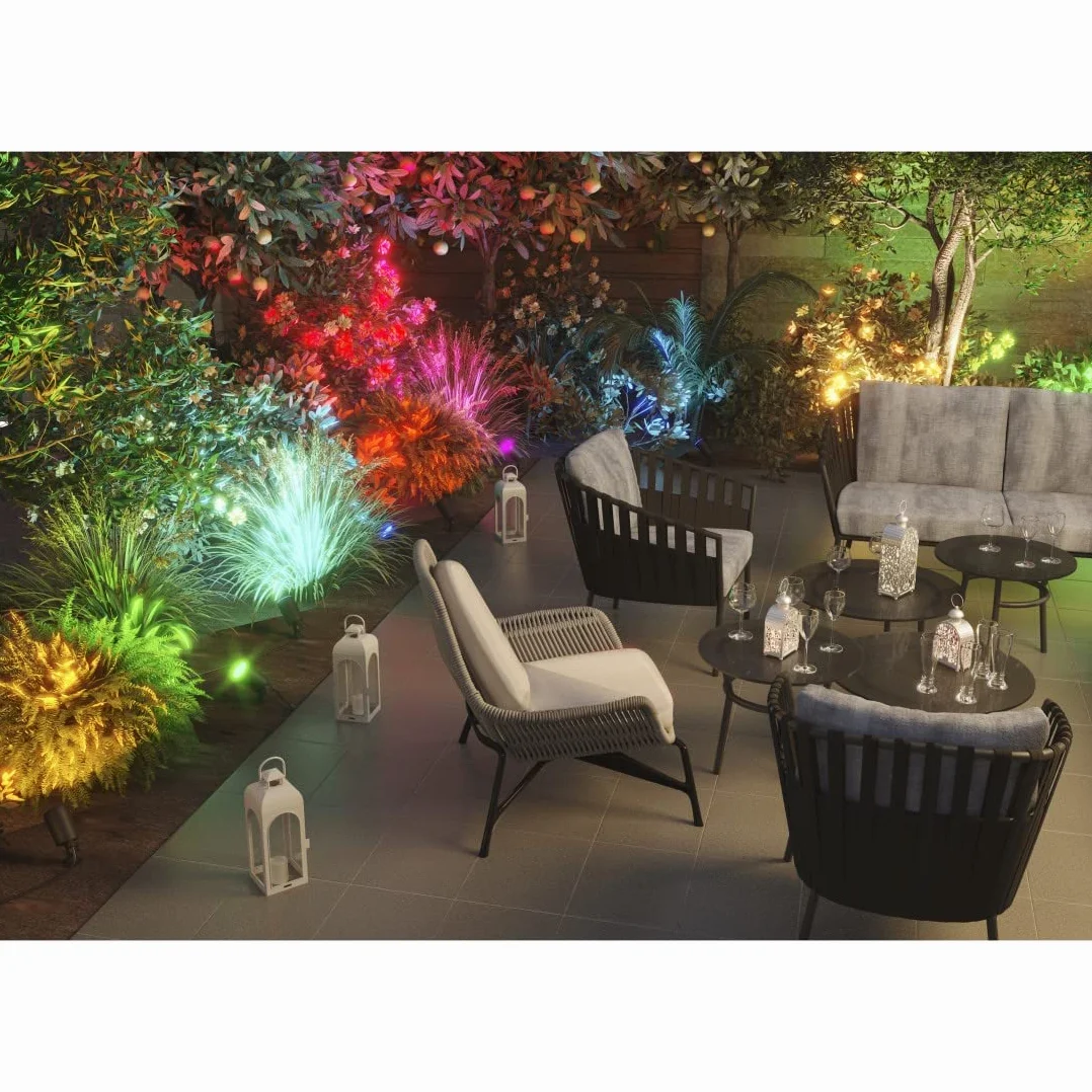 Hama lampa ogrodowa Wi-Fi (WiFi, WLAN, kolory RGB, wodoodporna, inteligentne oświetlenie, multi colour, ciepła biel, 7 W, 450 lumenów, IP65) czarna