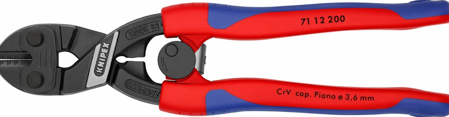 KNIPEX CoBolt Kompaktowe szczypce tnące przegubowe z wąskimi, wielokomponentowymi nasadkami 200 mm, 71 12 200
