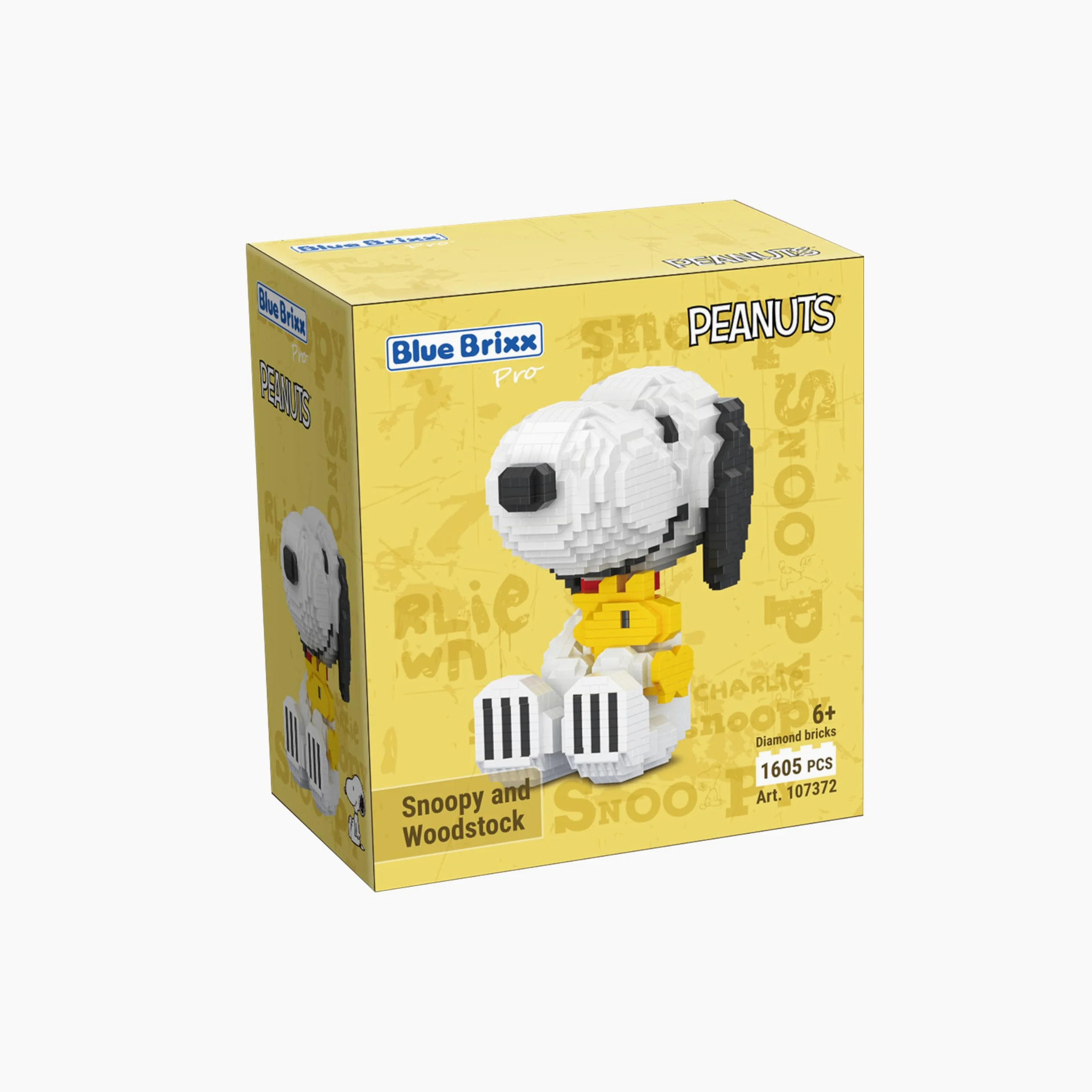 BlueBrixx Pro 107372 – Snoopy i Woodstock (Diamond Blocks), 1605 sztuk