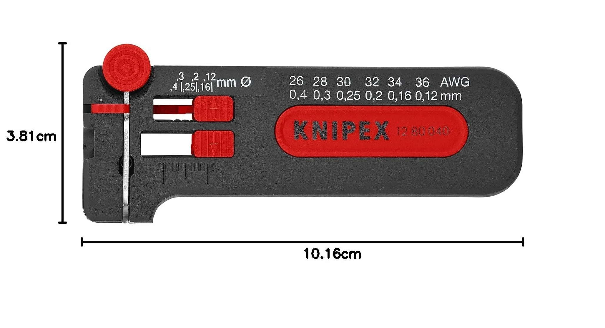 KNIPEX Ściągacz izolacji w wersji miniaturowej w blister 100 mm, 12 80 040 SB