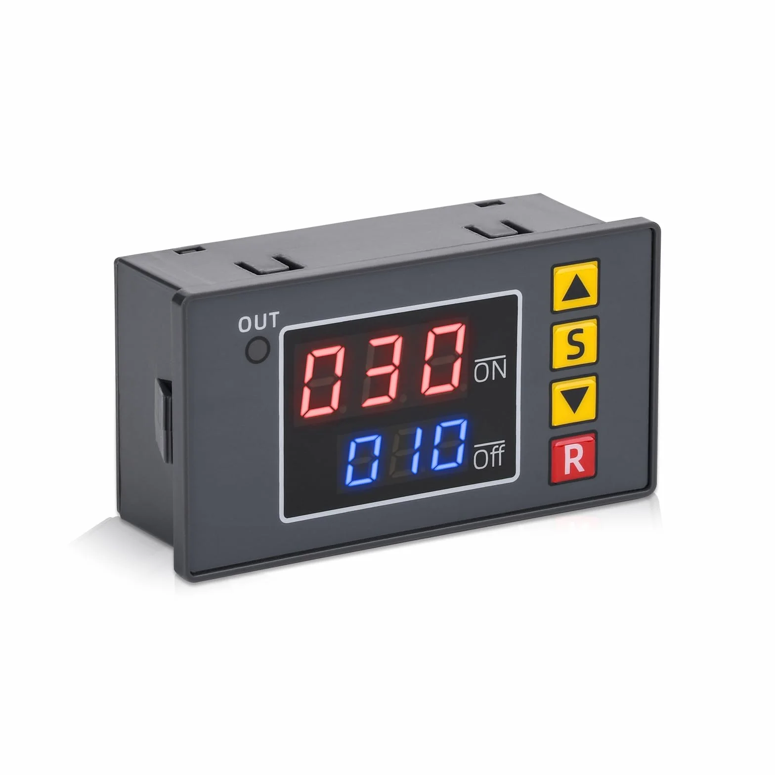 Moduł przekaźnika opóźnienia czasu,Cyfrowy przekaźnik czasowy DC 12V z podwójnym wyświetlaczem LCD