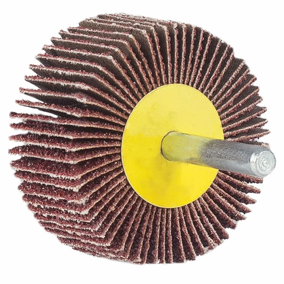 10 szt. Papier ścierny ścierny zestaw tarcz listkowych do narzędzia obrotowego Dremel - ziarnistość 80, 16-80 MM, z trzpieniem 6 mm(Dia50mm)