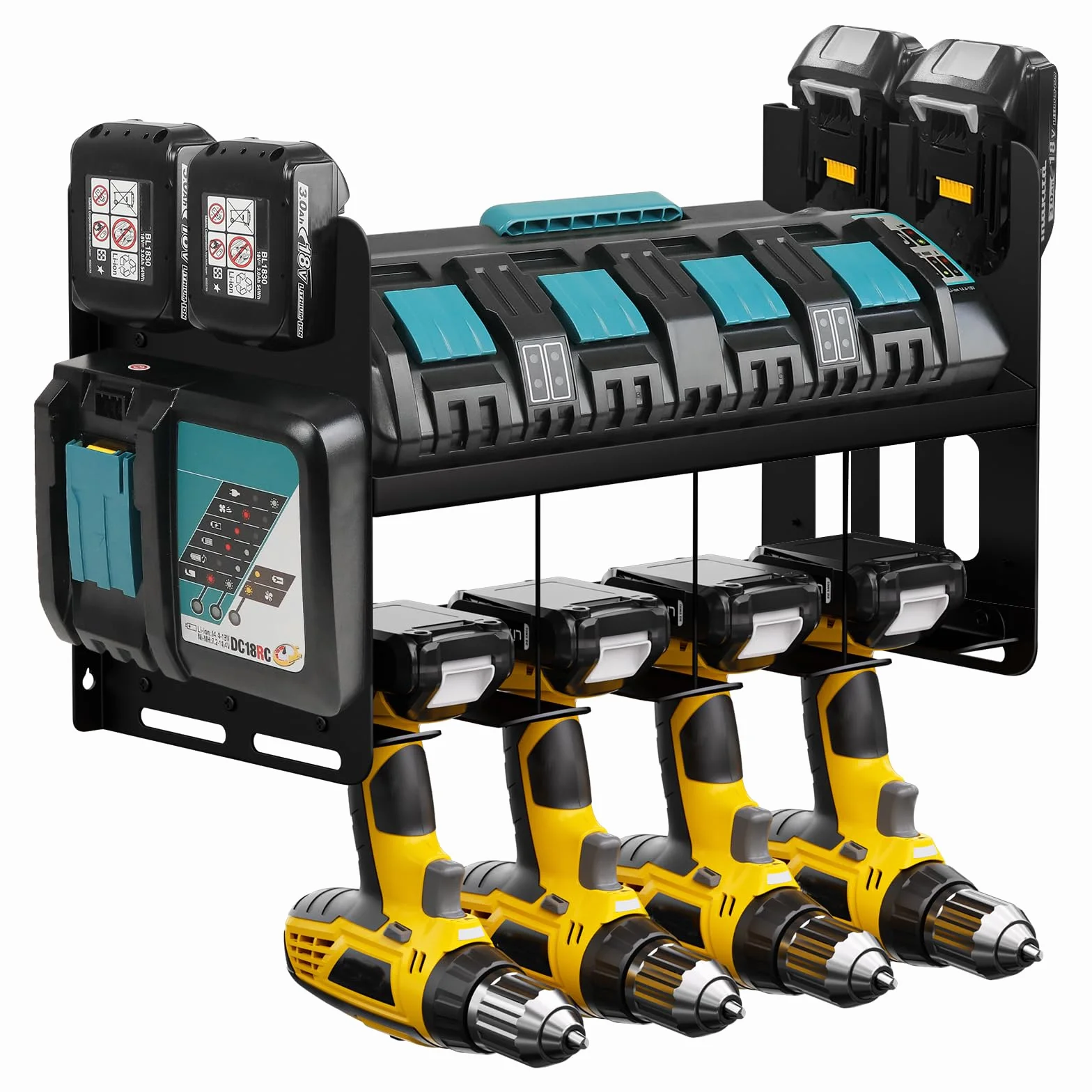 Uchwyt na narzędzia do Makita DC18SF/DC18RC 18V / 14,4 V baterie do stojaka na narzędzia (czarny)