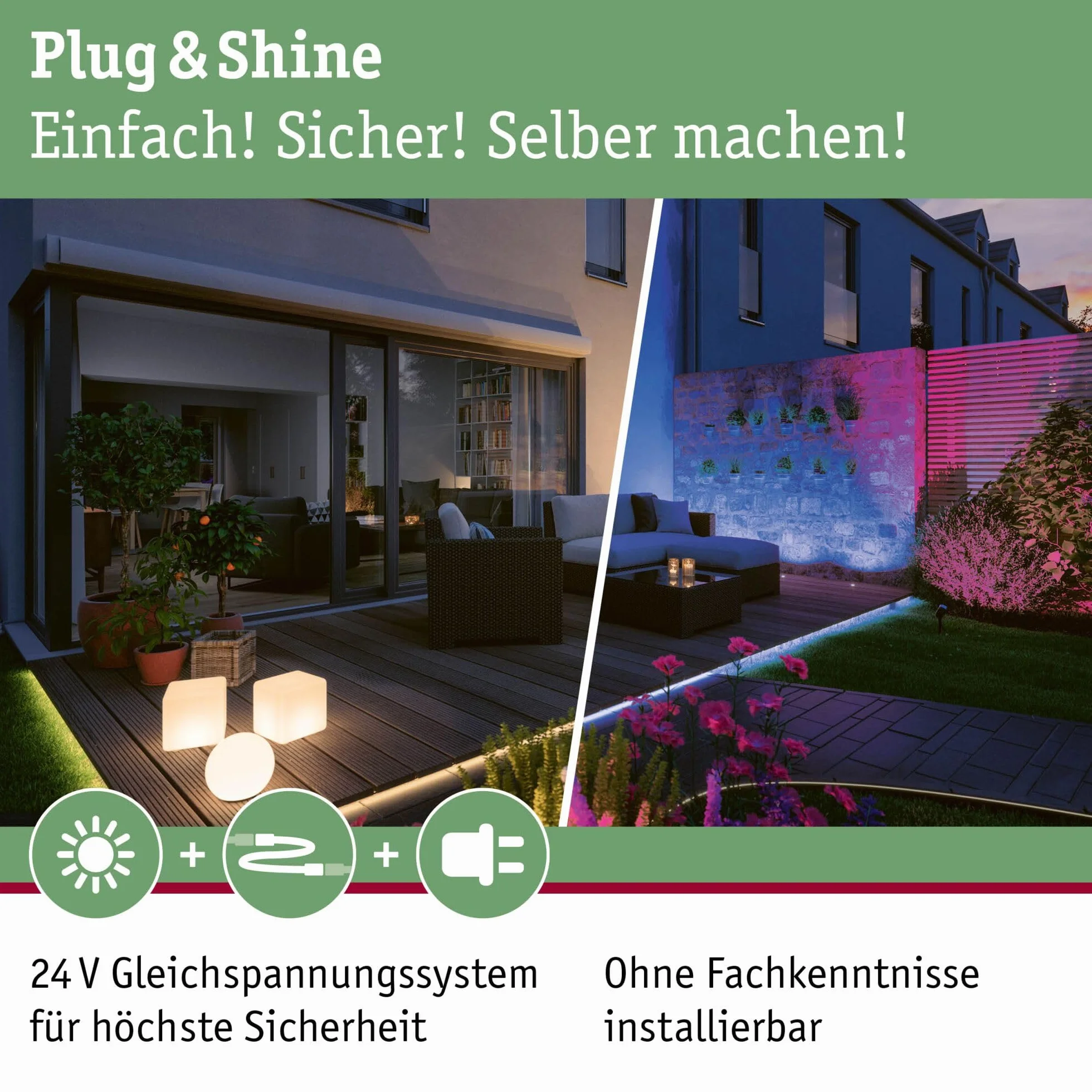 Paulmann 93927 Outdoor Plug & Shine Connector 5 m 1in-2out IP68 2x1,5mm² 93927 przedłużacz kabel łączący oświetlenie zewnętrzne