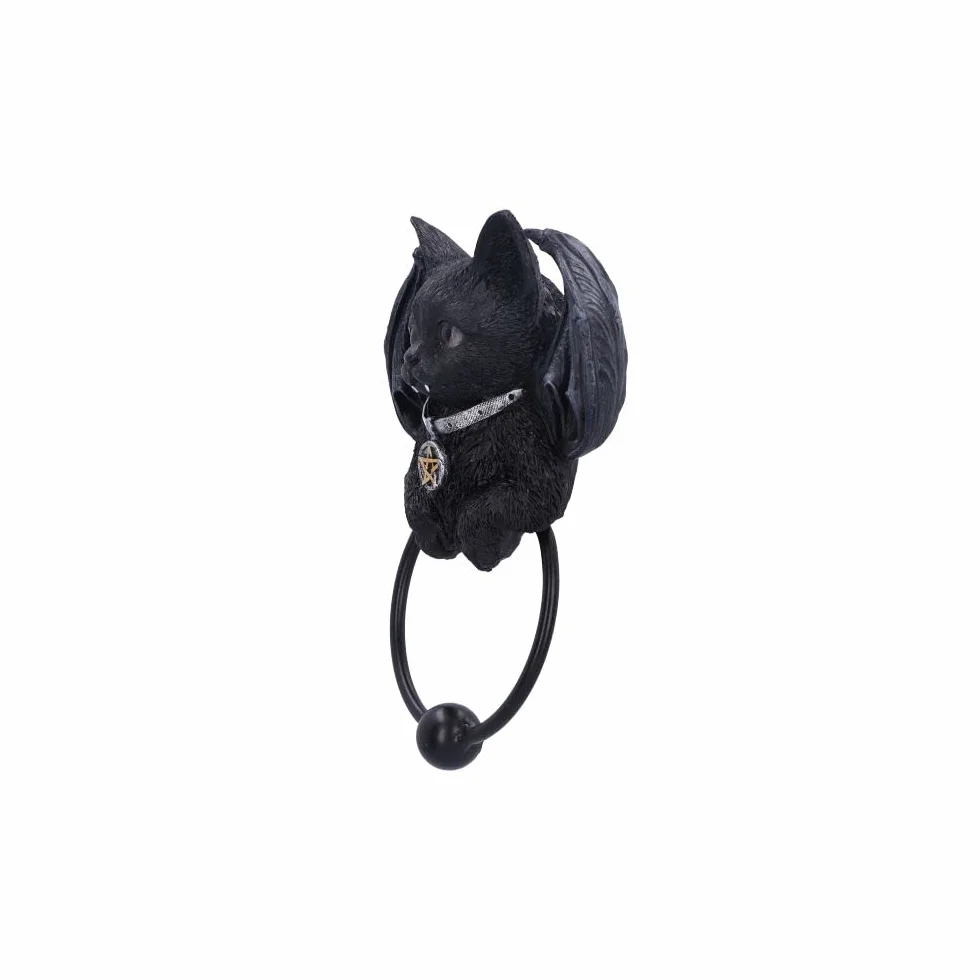 Nemesis Now Kołatka do drzwi dla kota Vampuss 20 cm żywica czarna