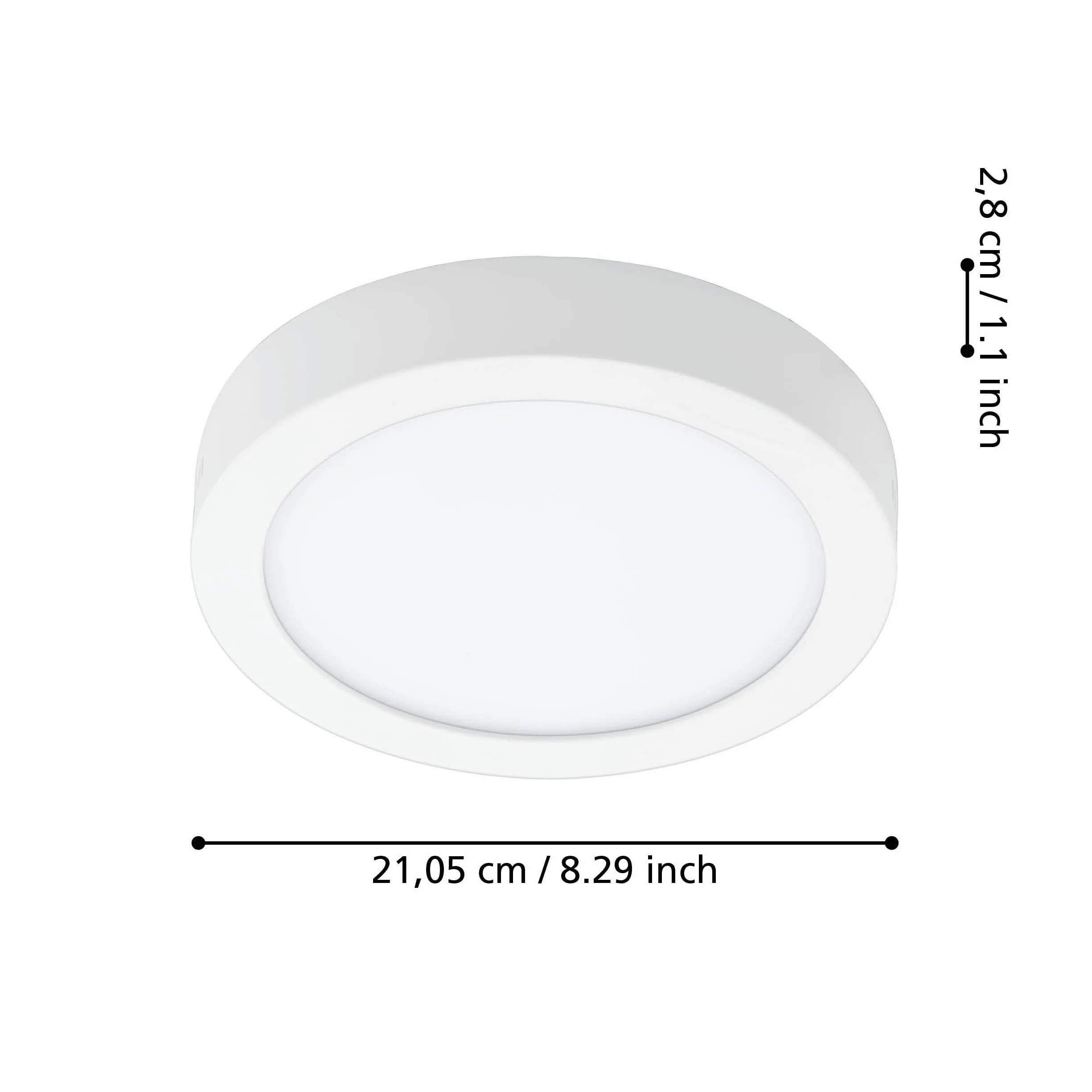 EGLO connect.z Smart Home łazienkowa lampa sufitowa LED Fueva-Z, Ø 21 cm, ZigBee, sterowanie aplikacją i głosem, regulacja barwy światła, ściemnianie, metalowa biała, IP44