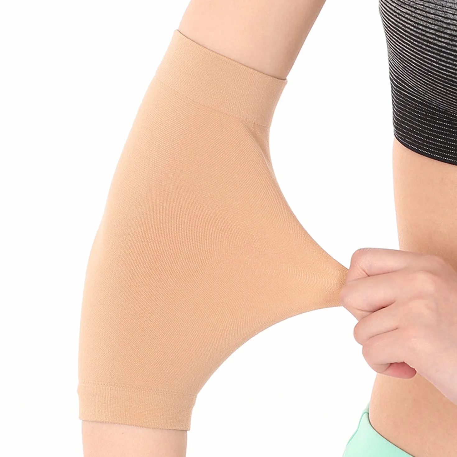 LATRAT Shaper ramienia, ultra cienkie ochraniacze na łokcie, tatuaż na przedramionach skóry obejmuje podparcie tulei kompresyjnych, oddychająca odzież sportowa