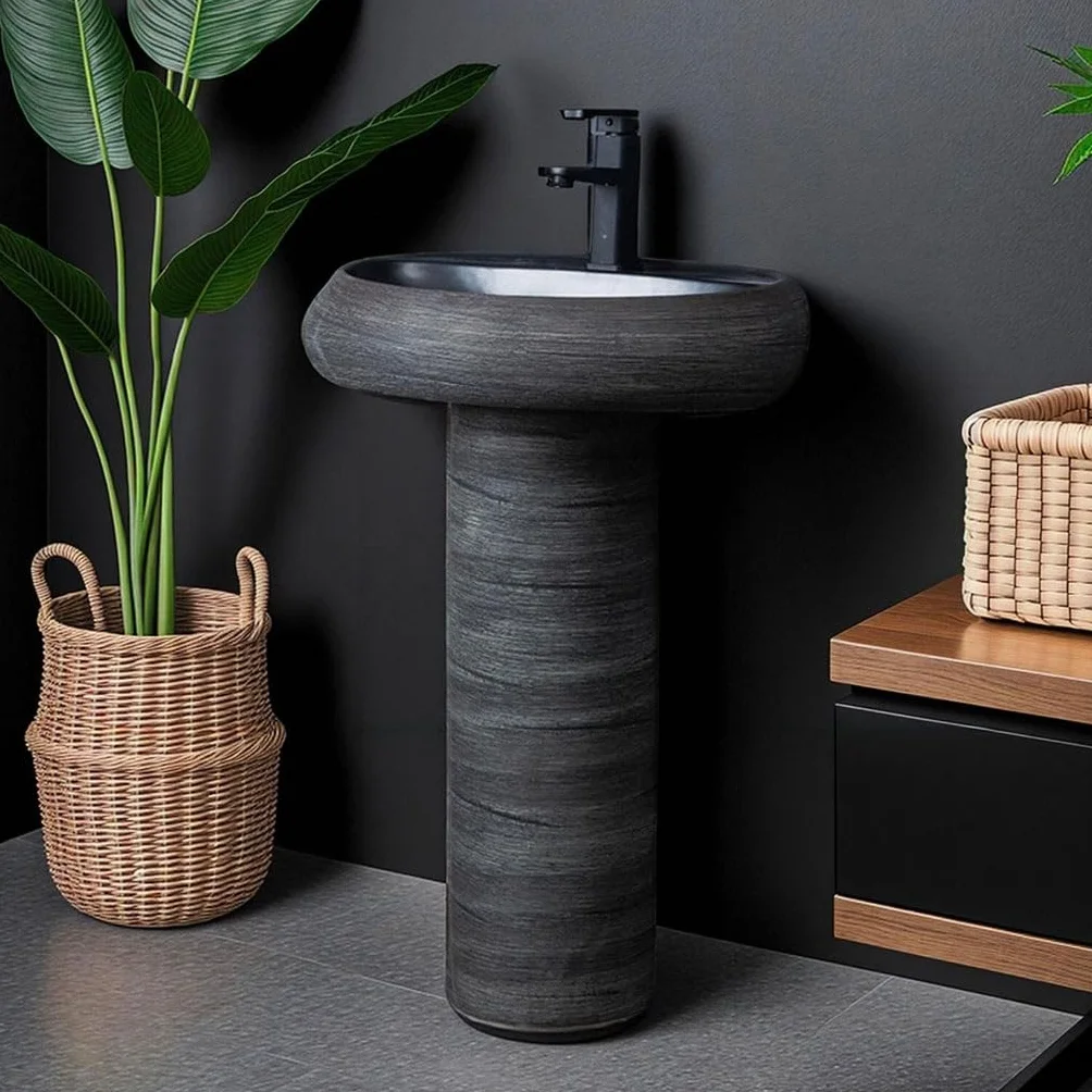 Ceramiczna Umywalka Łazienkowa Nablatowa, Umywalka Nablatowa, Umywalka Zewnętrzna Na Postumencie, Zintegrowana Umywalka Stojąca Do Domowej Toaletki, Stylowy I Funkcjonalny Design