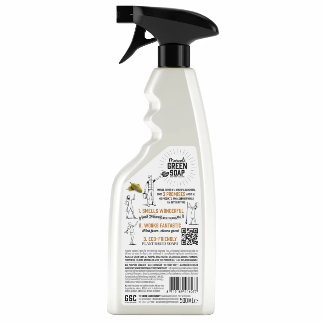 Marcel's Green Soap - Uniwersalny spray z drzewa sandałowego i kardamonu - Spray czyszczący - 100% przyjazny dla środowiska - 100% wegański - 97% biodegradowalny - 500 ml