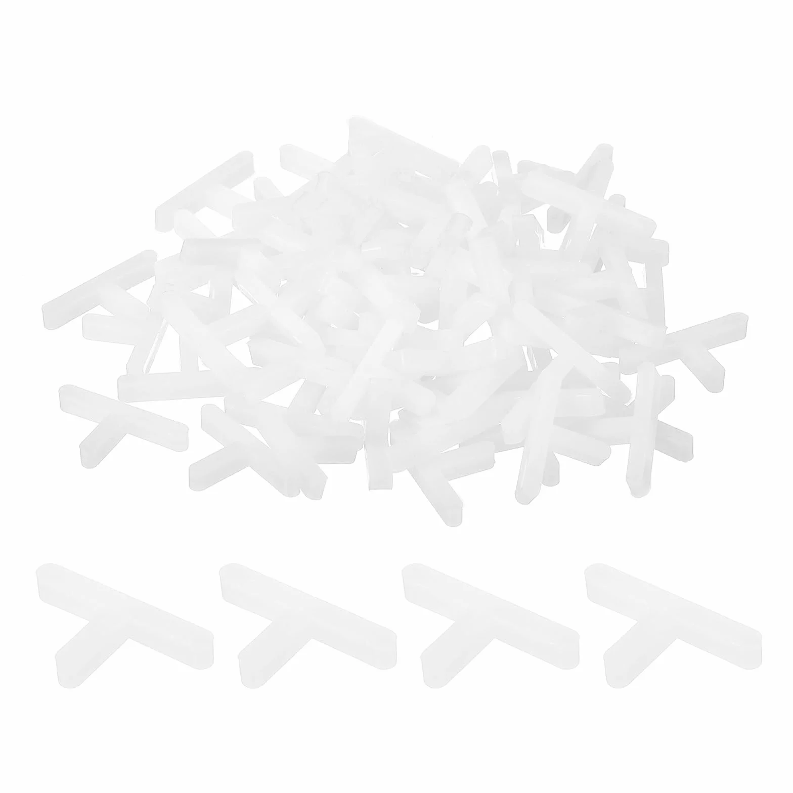 QUARKZMAN 500 szt. Plastikowe podkładki dystansowe w kształcie litery T do płytek ściennych podłogowych 1,5 mm 1/16 "Płytki dystansowe do montażu płytek ceramicznych, biały