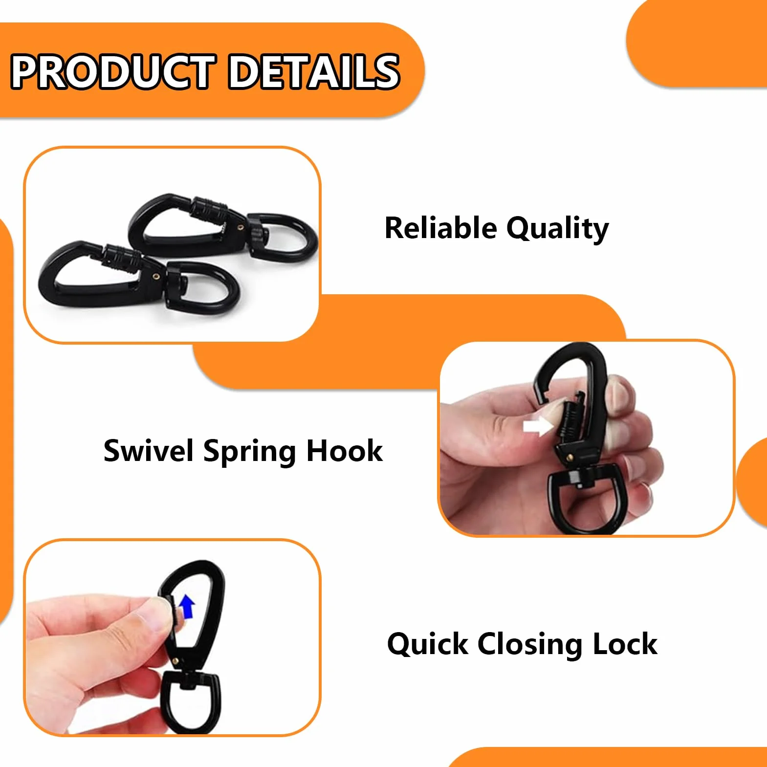 Karabińczyk z przegubem obrotowym, klips Twist Locking, 2 sztuki karabińczyków do wspinaczki, do dużych obciążeń, karabińczyki śrubowe do hamaków, na kemping, pęk kluczy, bezpieczne psy