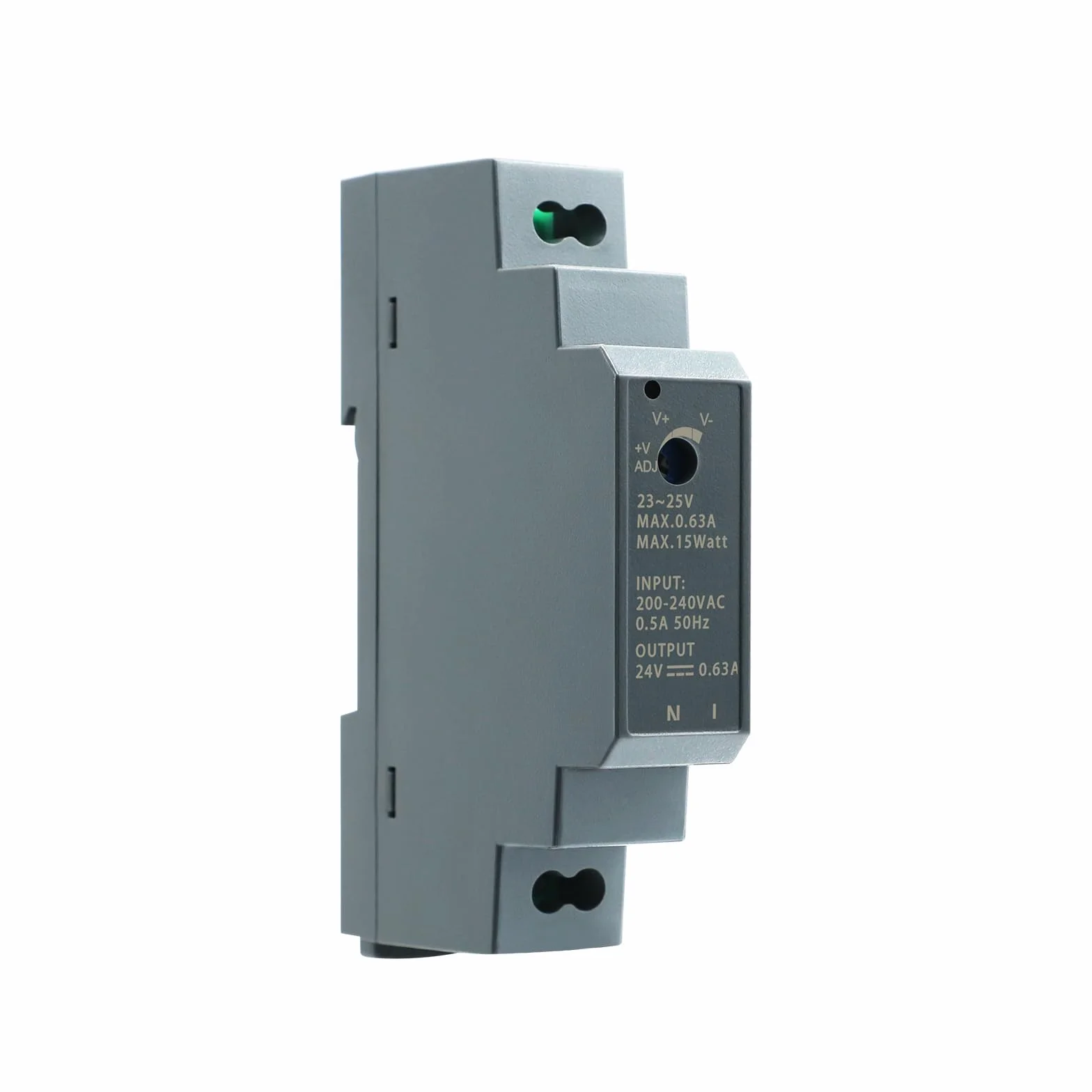 AGOTD Zasilacz sieciowy 15 W, 24 V, 0,63 A (wejście 200-240 V AC 50/60 Hz), zasilacz DIN Rail, transformator szynowy