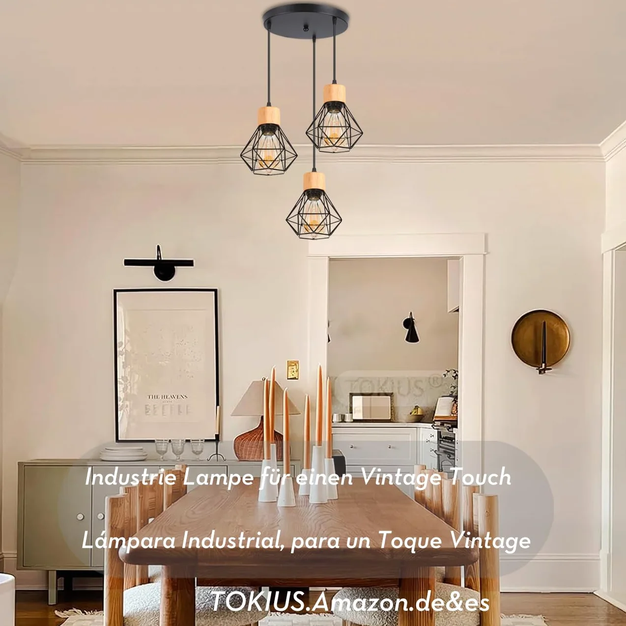 3 światła lampa wisząca vintage 16 cm retro lampy sufitowe konstrukcja czarna drewniana lampa wisząca żelazo E27 oświetlenie sufitowe do sypialni jadalni kuchni (pająk 3 światła A)