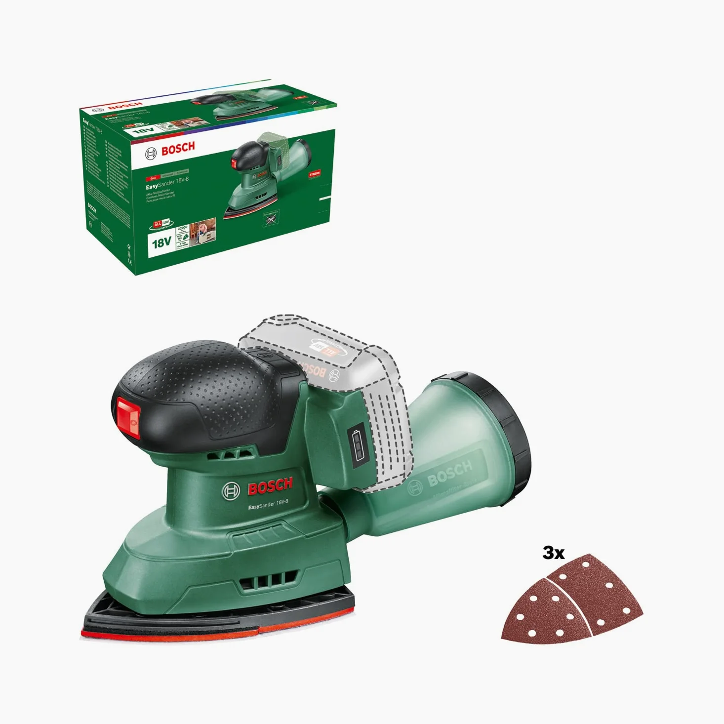 Bosch EasySander 18V-8 akumulatorowa szlifierka uniwersalna 18V do drewna