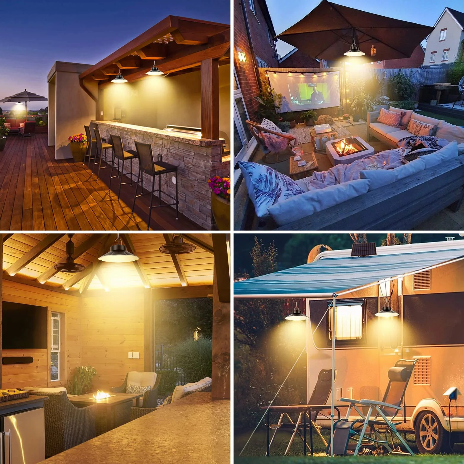 AGOTD Zewnętrzna lampa słoneczna, lampa wisząca solarna z pilotem zdalnego sterowania, 3 kolory, kabel 5 m, 6 jasność, IP65 wodoodporny, oświetlenie ogrodowe balkon podjazd