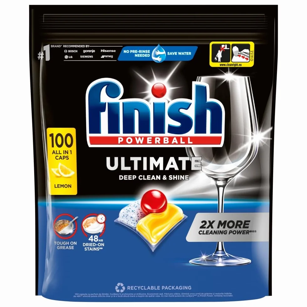Kapsułki do zmywarki FINISH Ultimate All in 1 Caps Lemon 100szt