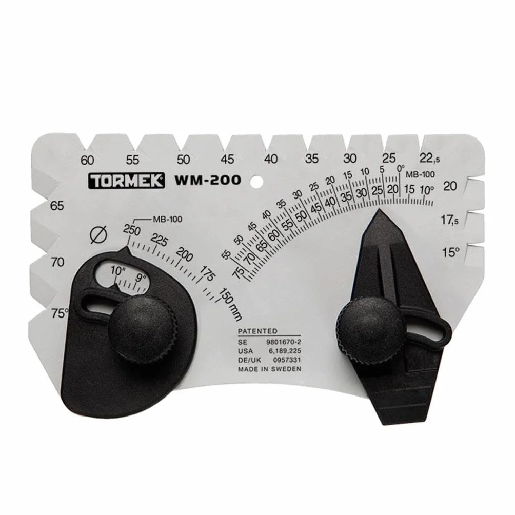 Tormek Ustawiacz kątowy do systemu ostrzenia WM-200 Angle Master. Ustawia idealny kąt do ostrzenia ostrzy. Działa na systemach ostrzenia.