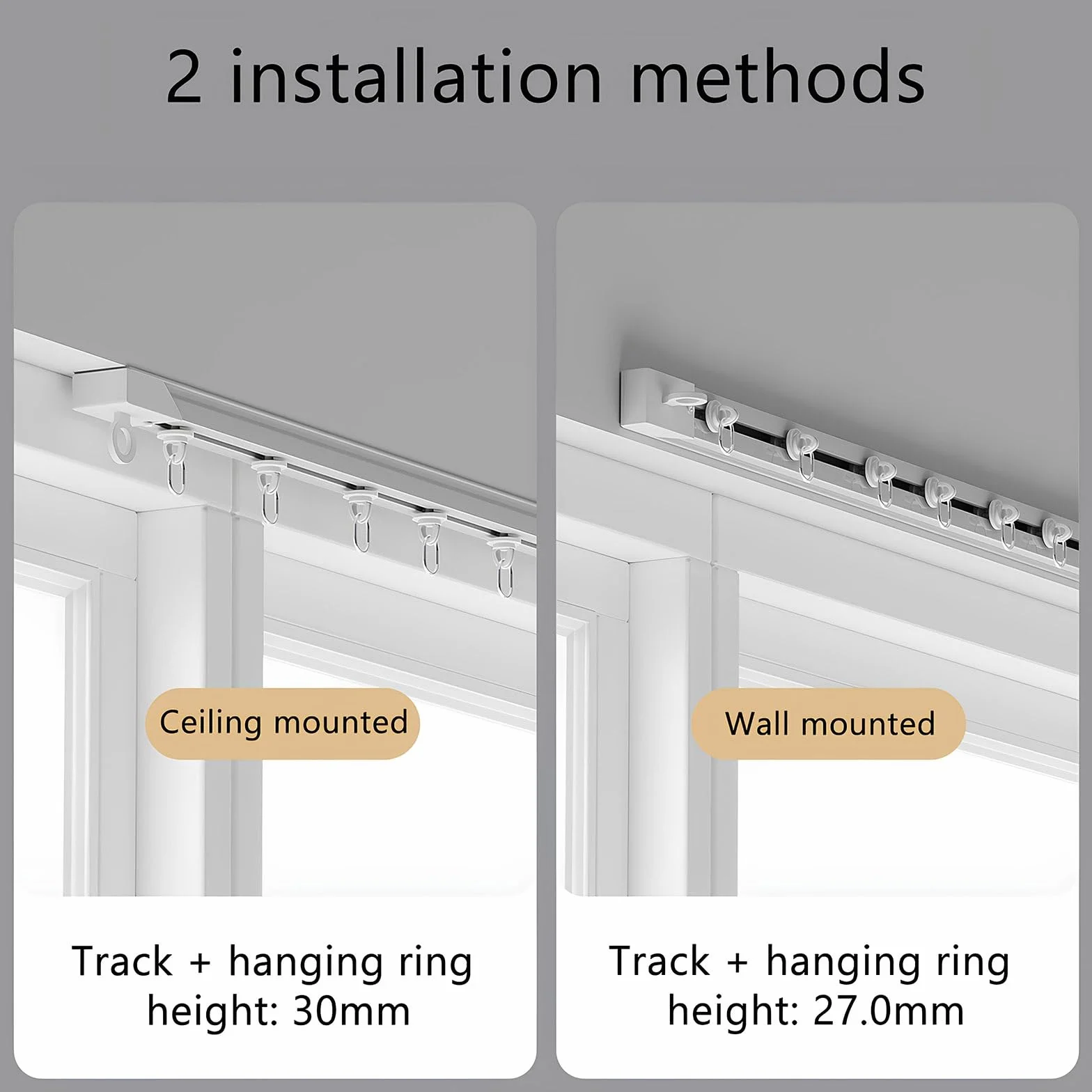 Samoprzylepny aluminiowy system szyn do zasłon, 3,4 m, sufitowy, do montażu na ścianie, gładko przesuwnych, do zasłon, przegródek, szafy, łazienki i okien