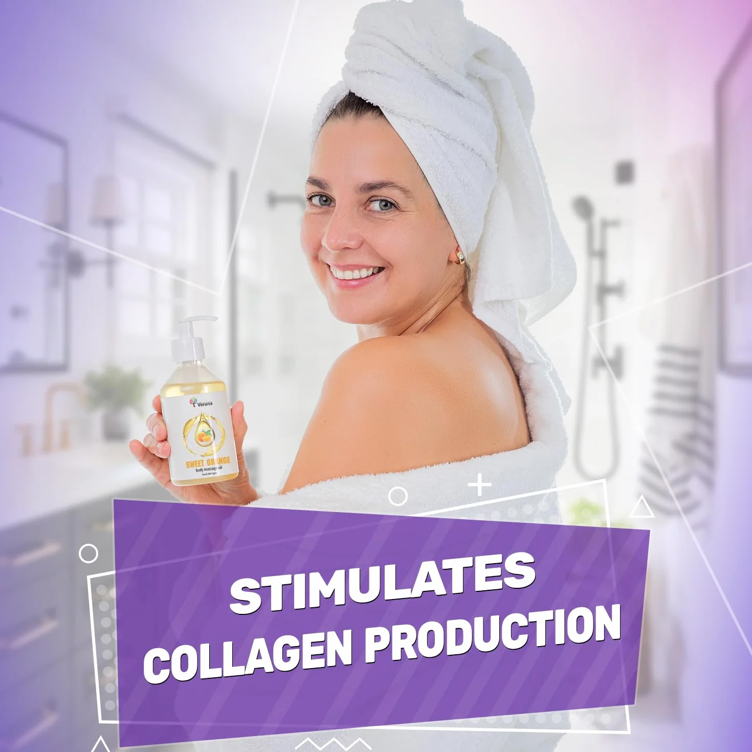 Verana Olejek do Masażu Słodka Pomarańcza 1L Naturalny do Ciała Anty Cellulitowy