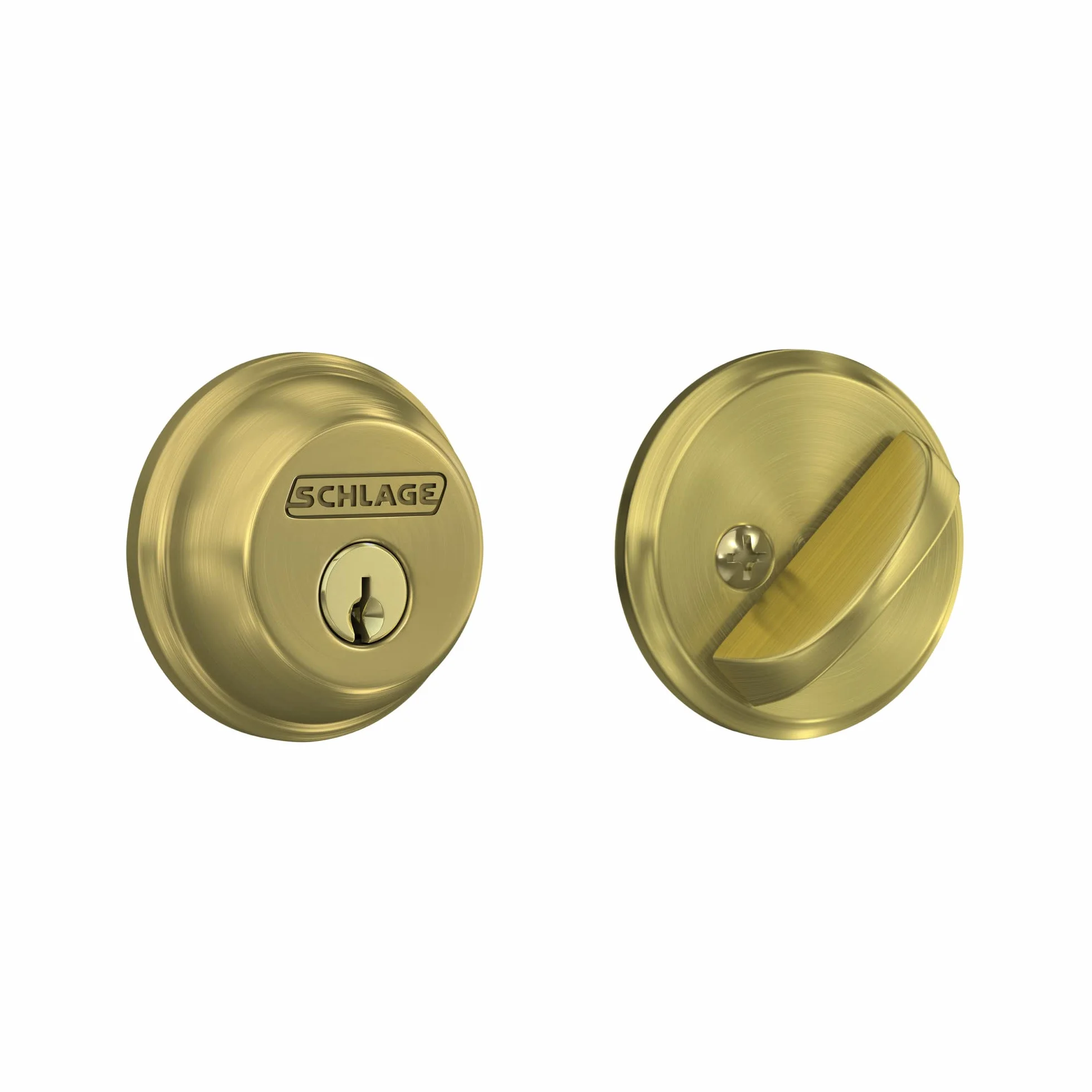 Schlage Lock Company Zamek zasuwkowy jednocylindrowy satynowy mosiądz B60 N 608