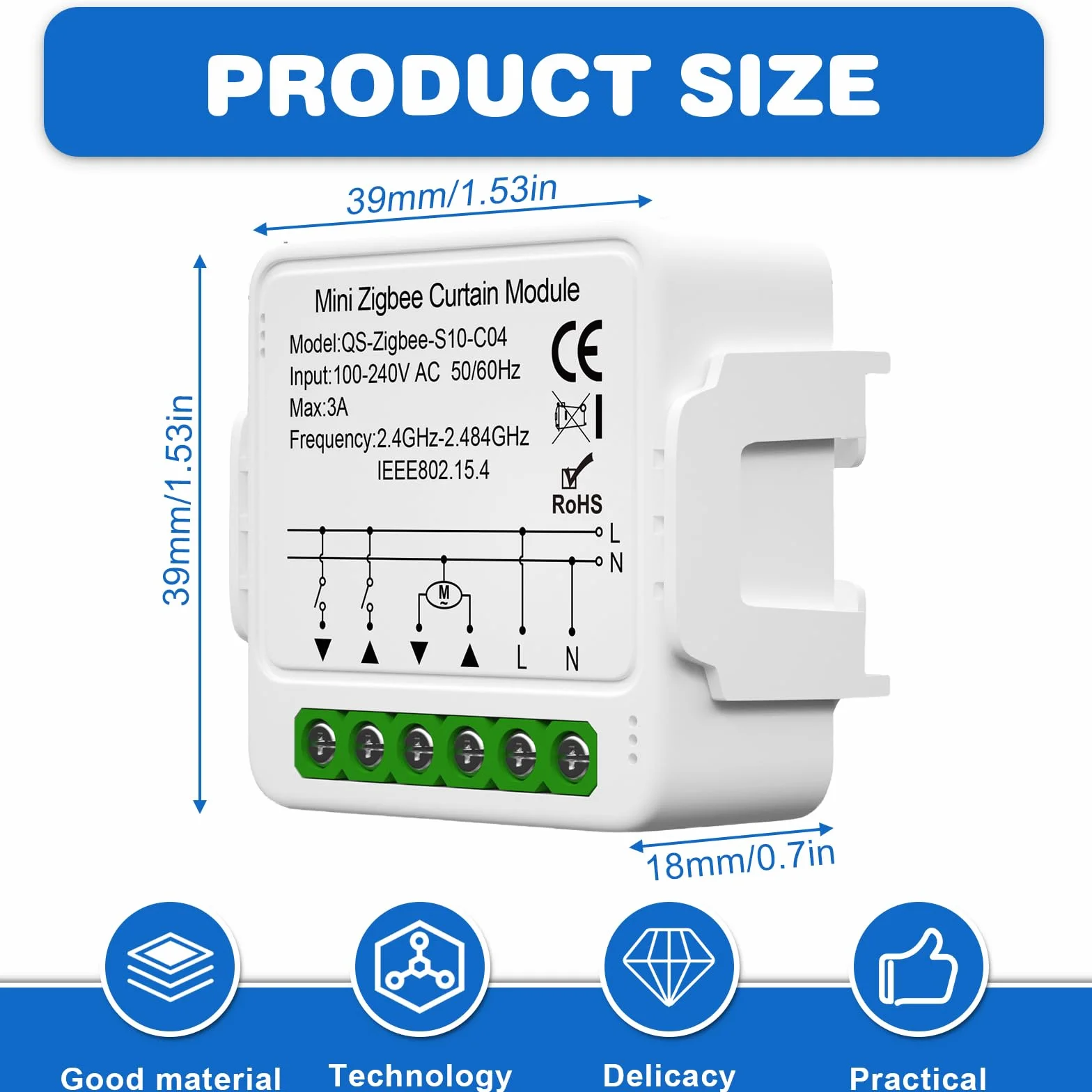 2 sztuki inteligentnego przełącznika rolet WiFi, moduł Tuya WiFi do sterowania roletami 2,4 GHz, inteligentne sterowanie roletami przez Alexa, sterowanie przez aplikację, programator czasowy dla