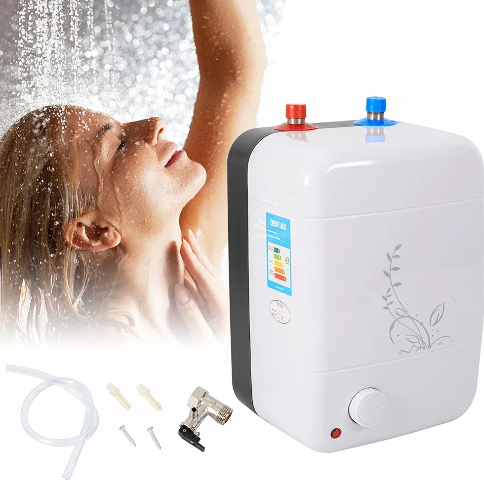 Instant podgrzewacz wody, 8 litrów, podgrzewacz przepływowy, bojler, gazowy podgrzewacz wody, odporny na ciśnienie, mały magazyn, 30-75°C, podgrzewacz przepływowy do umywalek lub zlewozmywaków