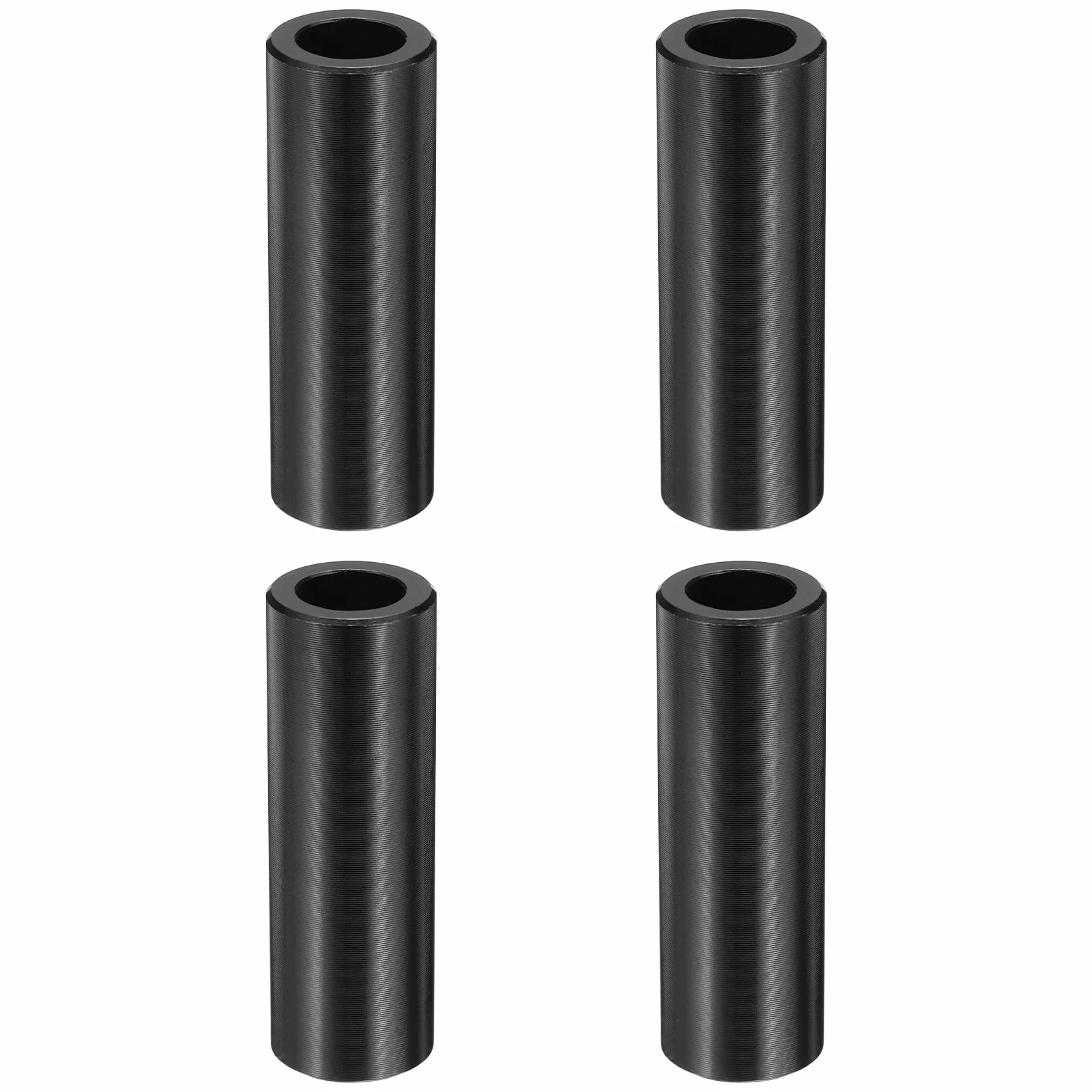 QUARKZMAN Metalowe podkładki dystansowe M8, okrągłe, średnica 8 mm x 12,7 mm OD x 38,1 mm L, aluminiowe tuleje dystansowe bez gwintu, kolumny, izolacja, podkładki dystansowe do śrub M8, czarne