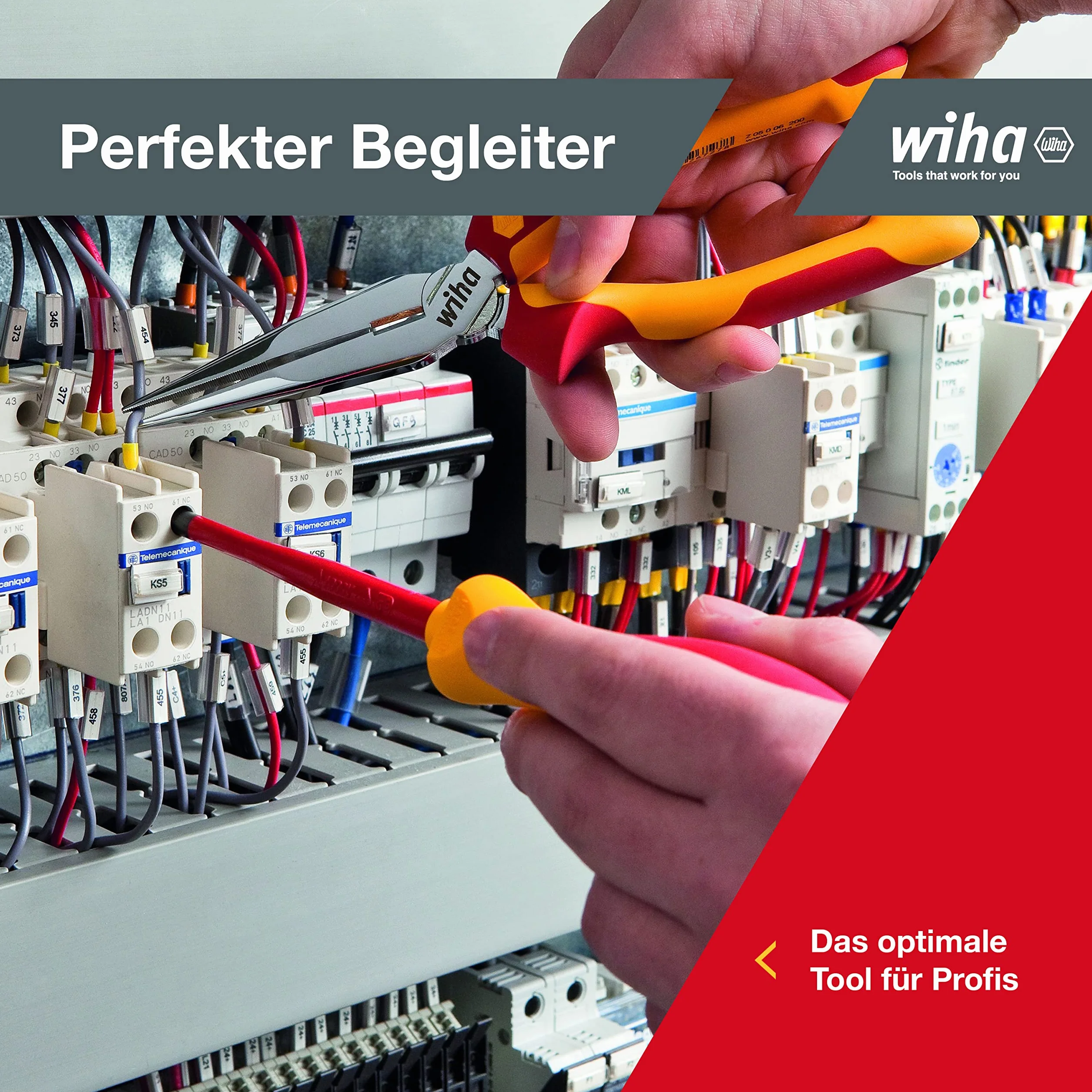 Wiha Szczypce płaskie okrągłe Professional electric 200 mm VDE 26729
