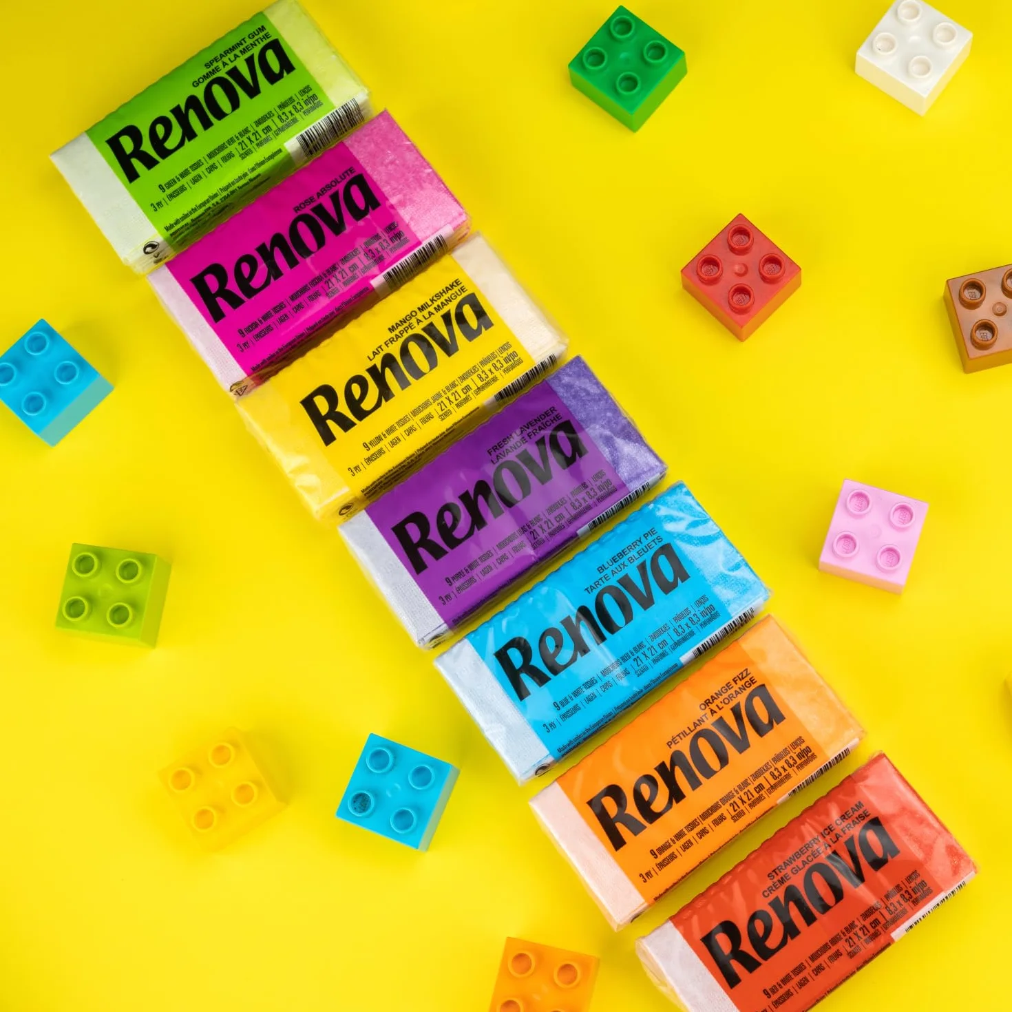 Renova Chusteczki higieniczne Red Label liliowy zapach lawendowy – 6 opakowań – [9 sztuk per pack]