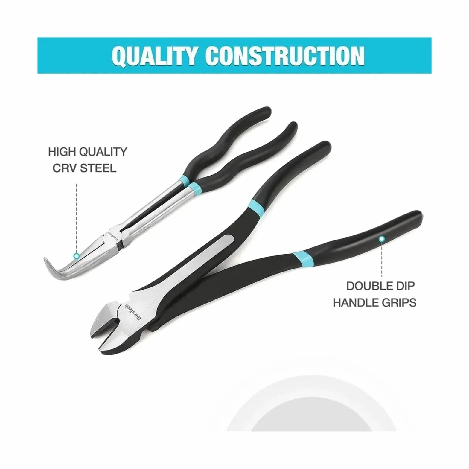 Zest szczypiec igłowych 11" Extra Long, stal CRV, zest narzędzi mechanicznych najwyższej jakości, proste 90°, 45°, zest szczypiec skośnych z wygiętymi końcami nadaje się do zastosowań motoryzacyjnych,