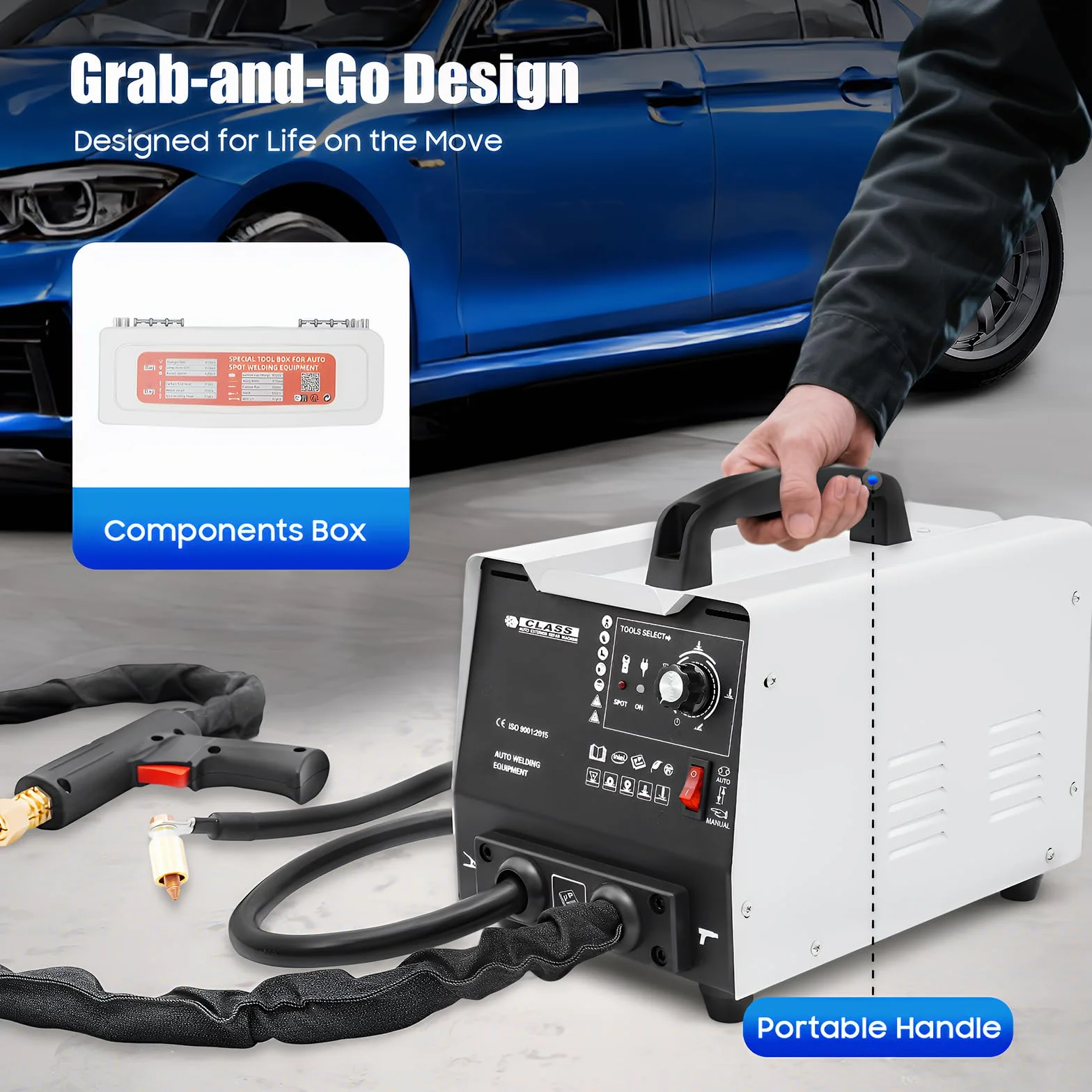 Profesjonalna spawarka punktowa, 220 V, 1,8 kW, 3500 A, spawarka punktowa, urządzenie do usuwania wgnieceń karoserii, spawarka ciągła, zestaw naprawczy