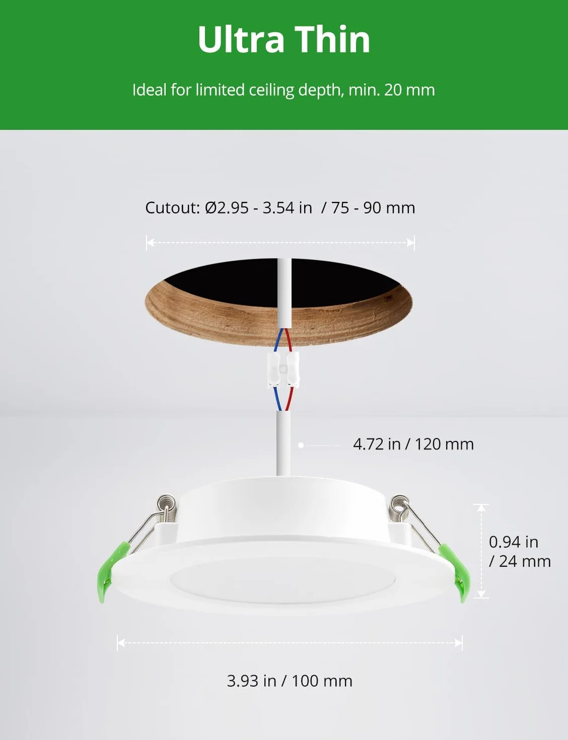 HOMEOW Zestaw 12 wpuszczanych reflektorów LED, bardzo płaski, otwór Φ75-90 mm, 220 V 5 W reflektor łazienkowy IP44, 4000 K, neutralne białe, wpuszczane reflektory sufitowe do kuchni, salonu