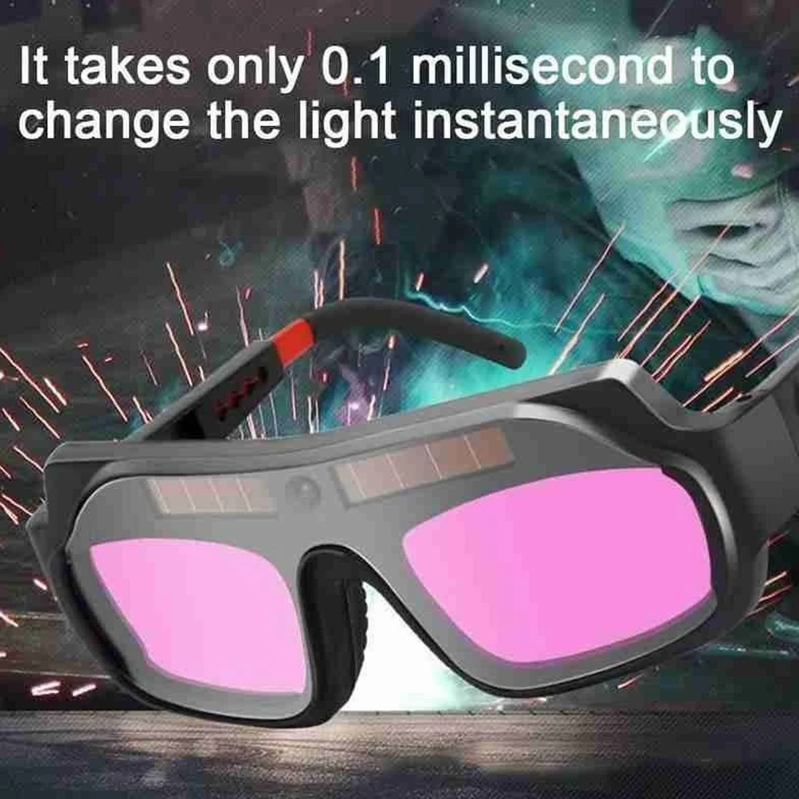Automatyczne przyciemnianie gogle spawalnicze Solar Eye Safety, ochronne okulary PC z wysokoczułym detektorem, helm spawalniczy do lutowania i spawania
