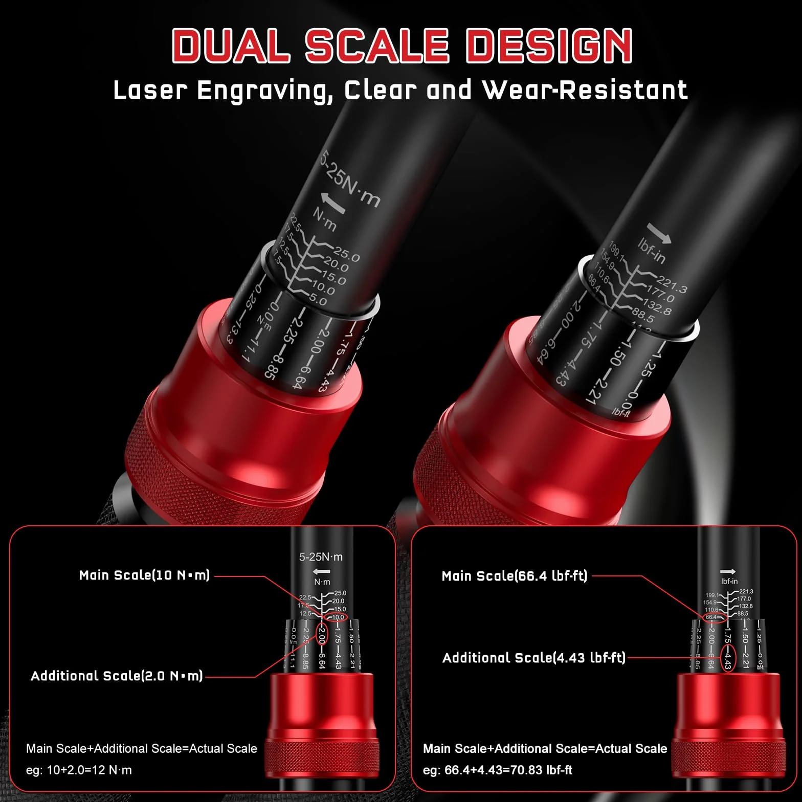 HYCHIKA 13-częściowy zestaw kluczy dynamometrycznych 1/4" 5-25 Nm, dokładność ± 2%, 72-zębowy klucz dynamometryczny do roweru z bitami i skrzynką do przechowywania.