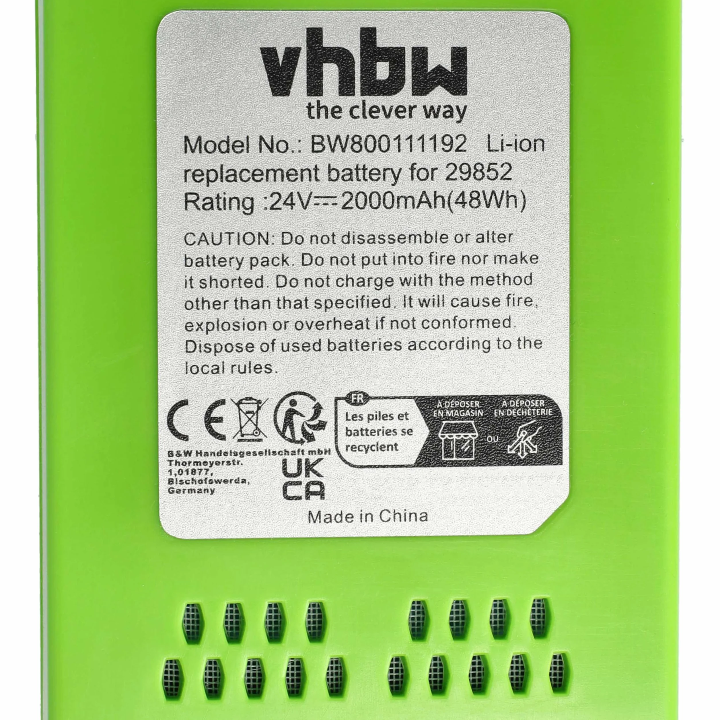 vhbw 3 x akumulator litowo-jonowy 2000 mAh (24 V) do narzędzi elektrycznych Greenworks 210007 Tools 24 V podkaszarka Deluxe jak 29322, 29807.