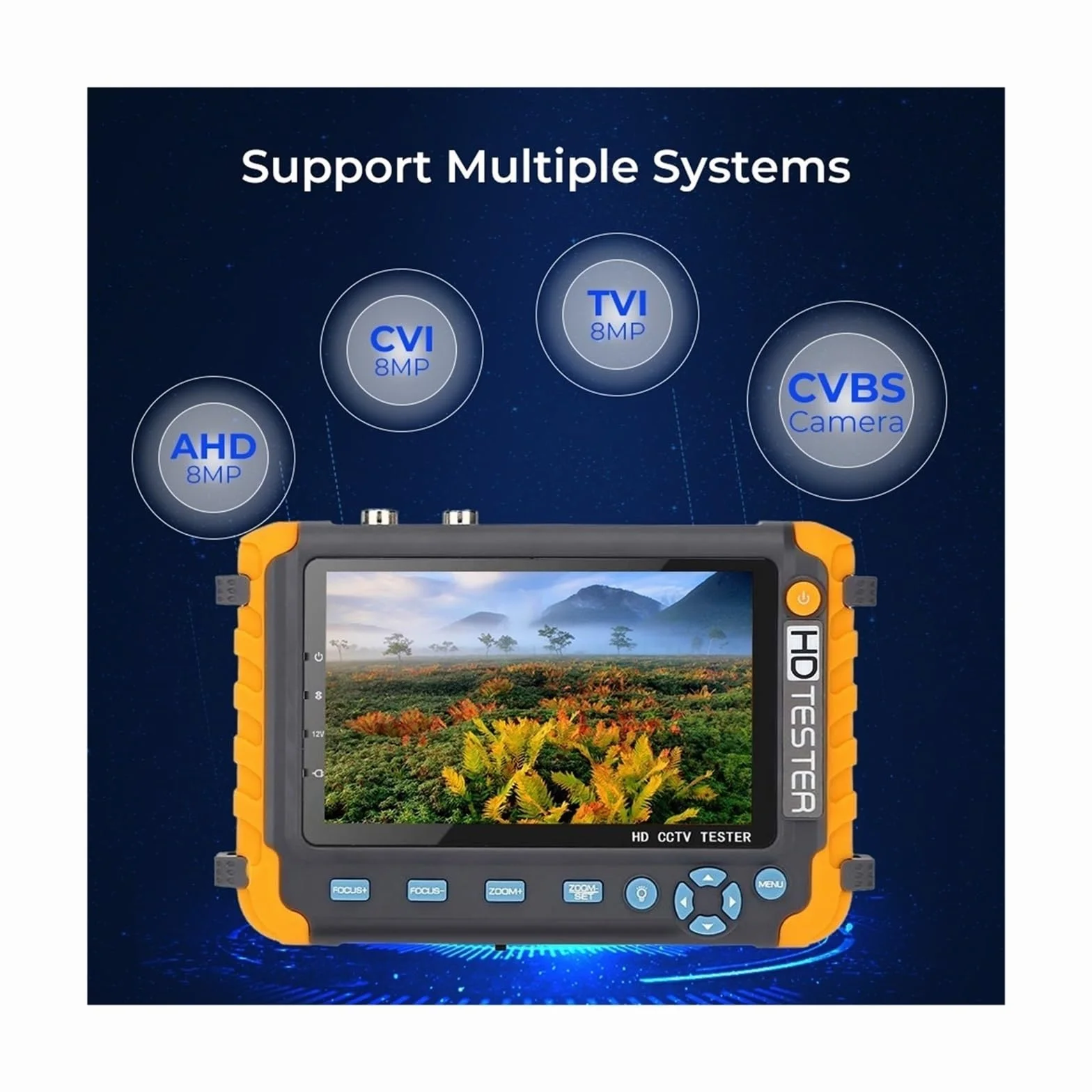 Tester CCTV, IV8W Przenośny tester CCTV 8MP | Z AHD/CVI/TVI Mini Monitor Kamery Tester VGA Wejście Wideo Tester Kamery Bezpieczeństwa do testowania kamer CCTV i IP.