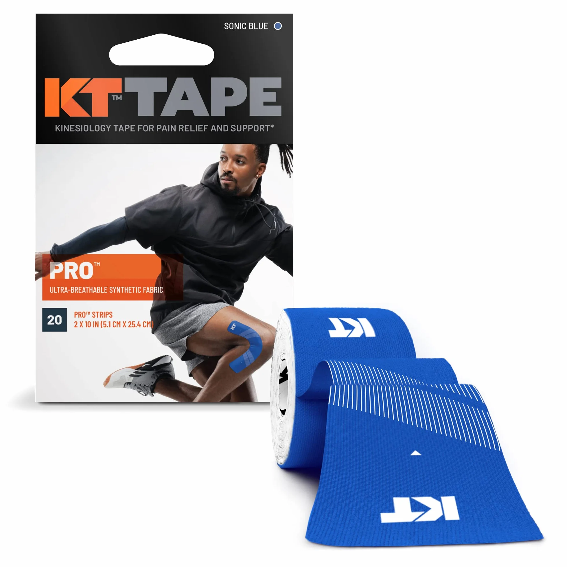 KT Tape Pro taśma kinezjologiczna Sonic Blue 20 pasków 25,4 cm