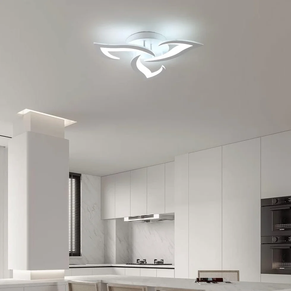Nowoczesna lampa sufitowa LED, 36 W, 3300 lm, biała, kreatywna konstrukcja, 6500 K, zimna biel, akrylowa lampa sufitowa do sypialni, salonu, jadalni, kuchni, korytarza