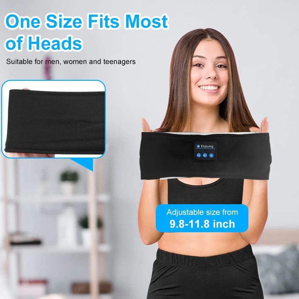 flintronic Słuchawki do spania bezprzewodowe Bluetooth z ultracienkimi głośnikami stereo HD sportowe opaska