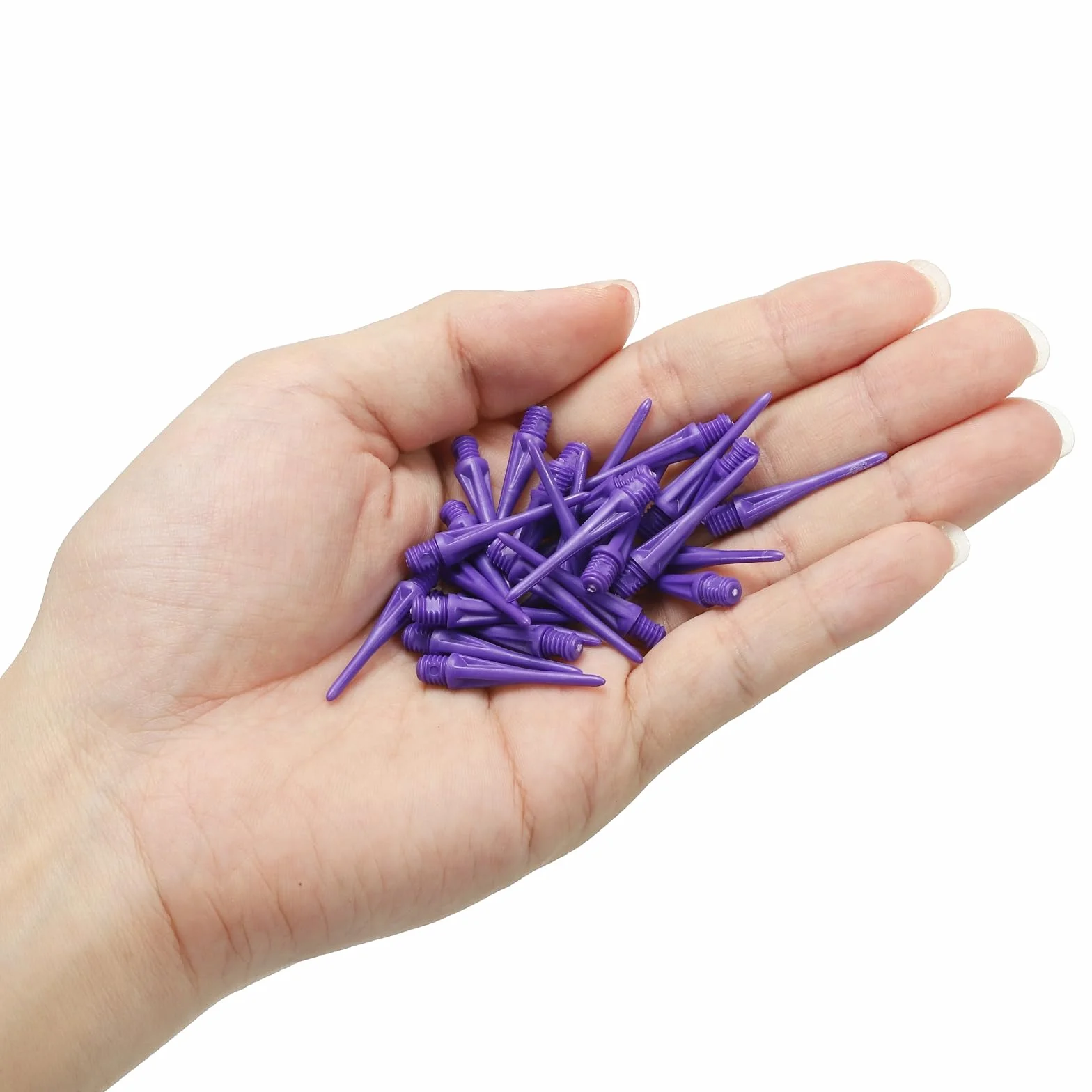 PATIKIL Plastikowe groty do darta, 60 sztuk, gwint 2BA, miękkie końcówki, plastikowe, miękkie końcówki, akcesoria do darta, kolor fioletowy
