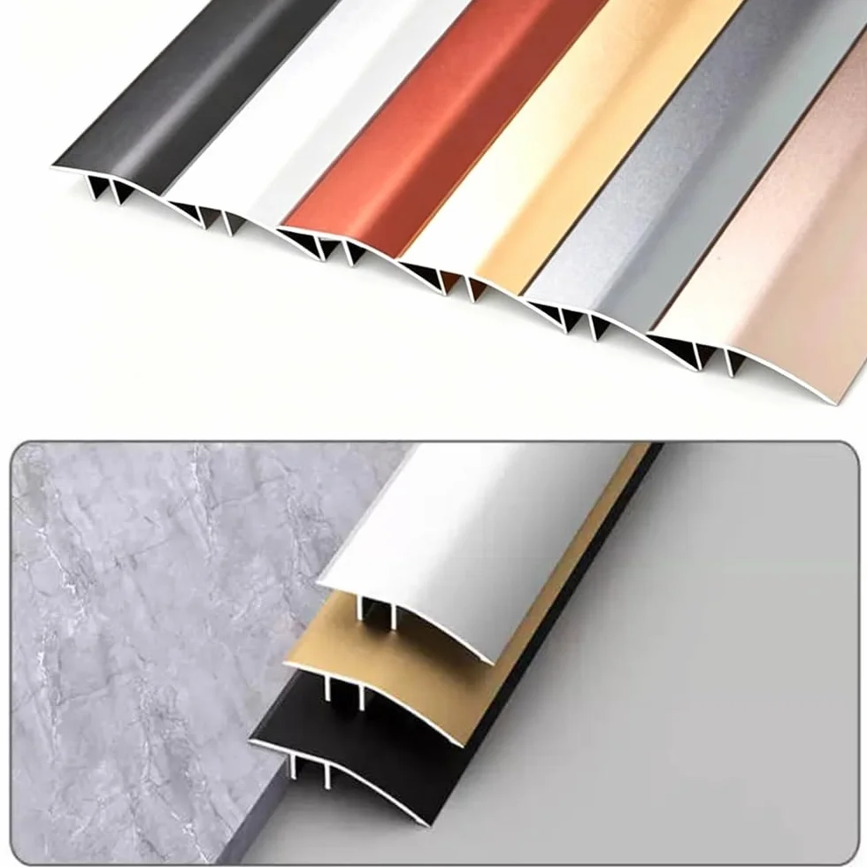 Aluminiowa listwa przejściowa podłogowa metalowy próg drzwi do wykładziny podłogowej listwa przejściowa do płytek rampowych w drzwiach laminat(Pearl White,100cm(40in))