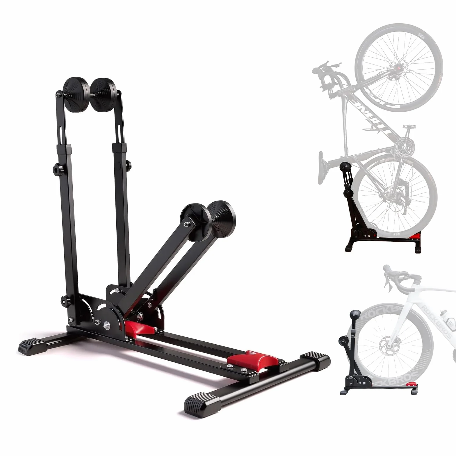 Stojak na rowery podłogowy, profesjonalny stojak na rowery górskie dla 24-29 cali rower górski, e-bike, rower wyścigowy, MBT, składany stojak rowerowy do domu, garażu, ogrodu