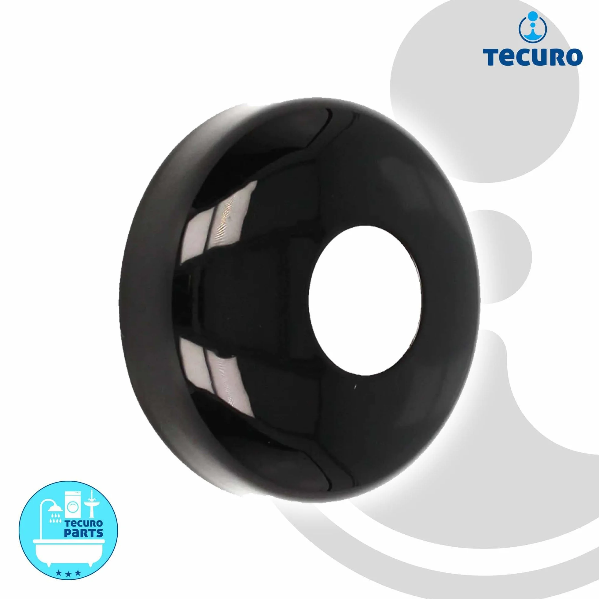 tecuro Designerska rozeta do kranu (1/2) Ø 22 mm x Ø 61 mm x 30 mm - czarna