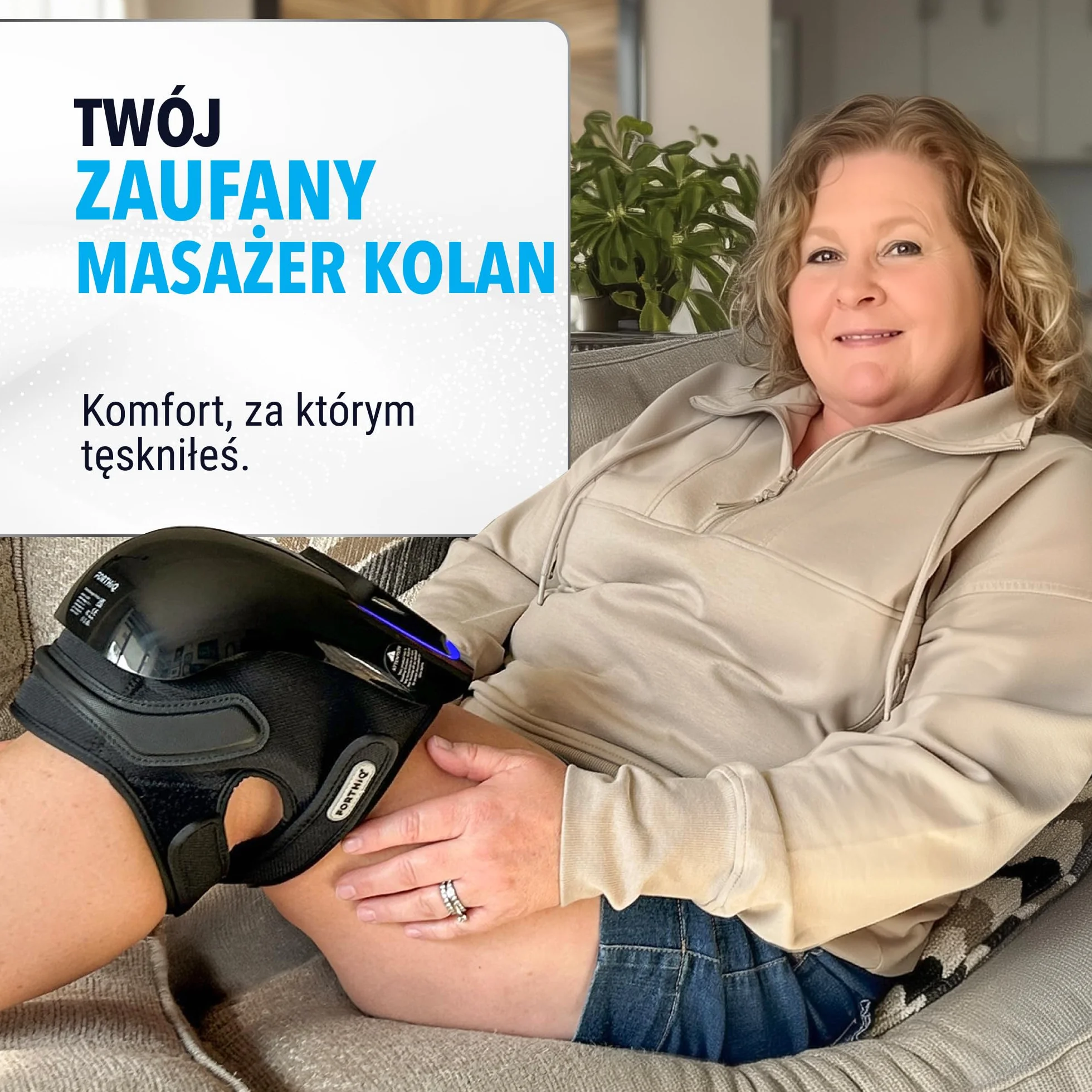 FORTHiQ Pro+ Masażer Kolana z Ciepłem i Czerwonym Światłem: Ciepło, Czerwone Światło o Podwójnej Długości Fali i Wibracje - Bezprzewodowy, Przenośny, Ładowalny, Funkcja Pamięci, Regulowane Paski