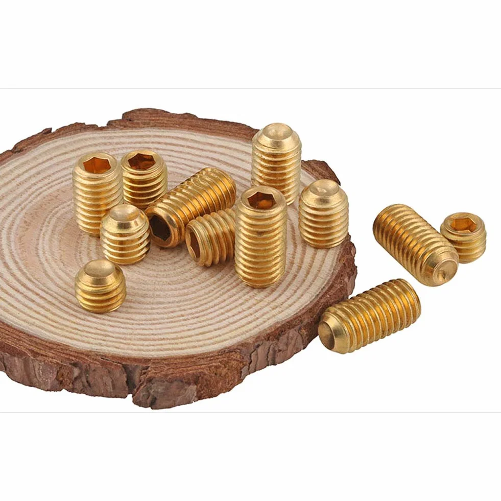 Śruby Dociskowe z Gniazdem Sześciokątnym ze Mosiądz, Puchar Punkt Śruby bez łba, Wkręty bez łba, M2×5mm,30 pcs
